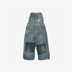 1940-50s Kids Red Camel Denim Overalls