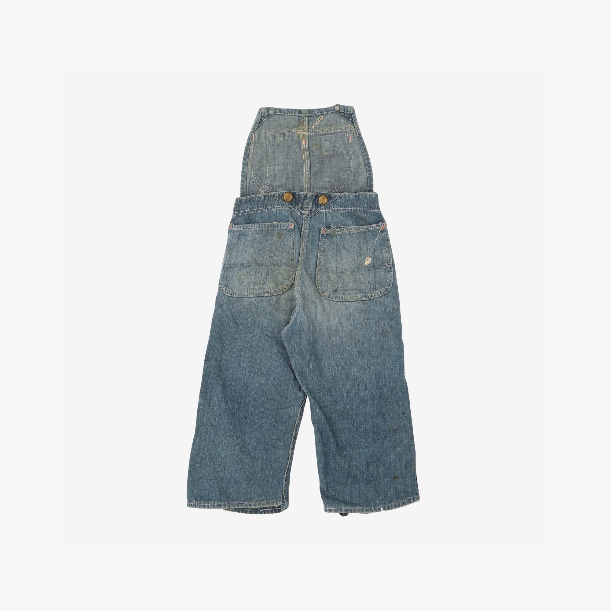 1940-50s Kids Red Camel Denim Overalls