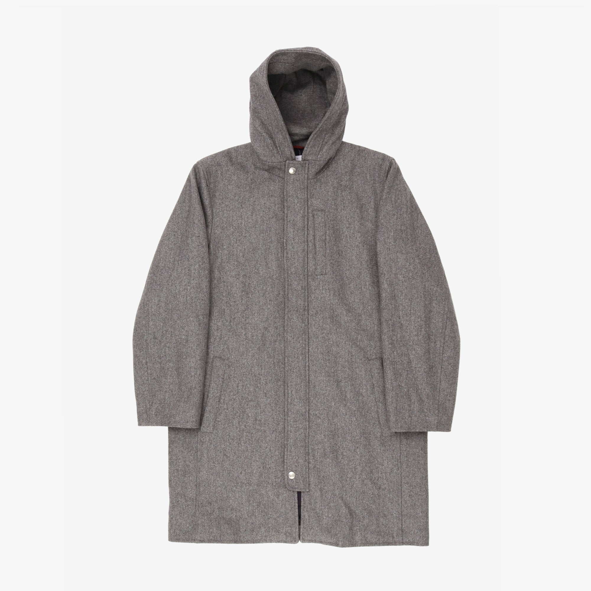 Wool Cashmere Hooded Overcoat