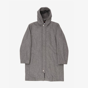 Wool Cashmere Hooded Overcoat