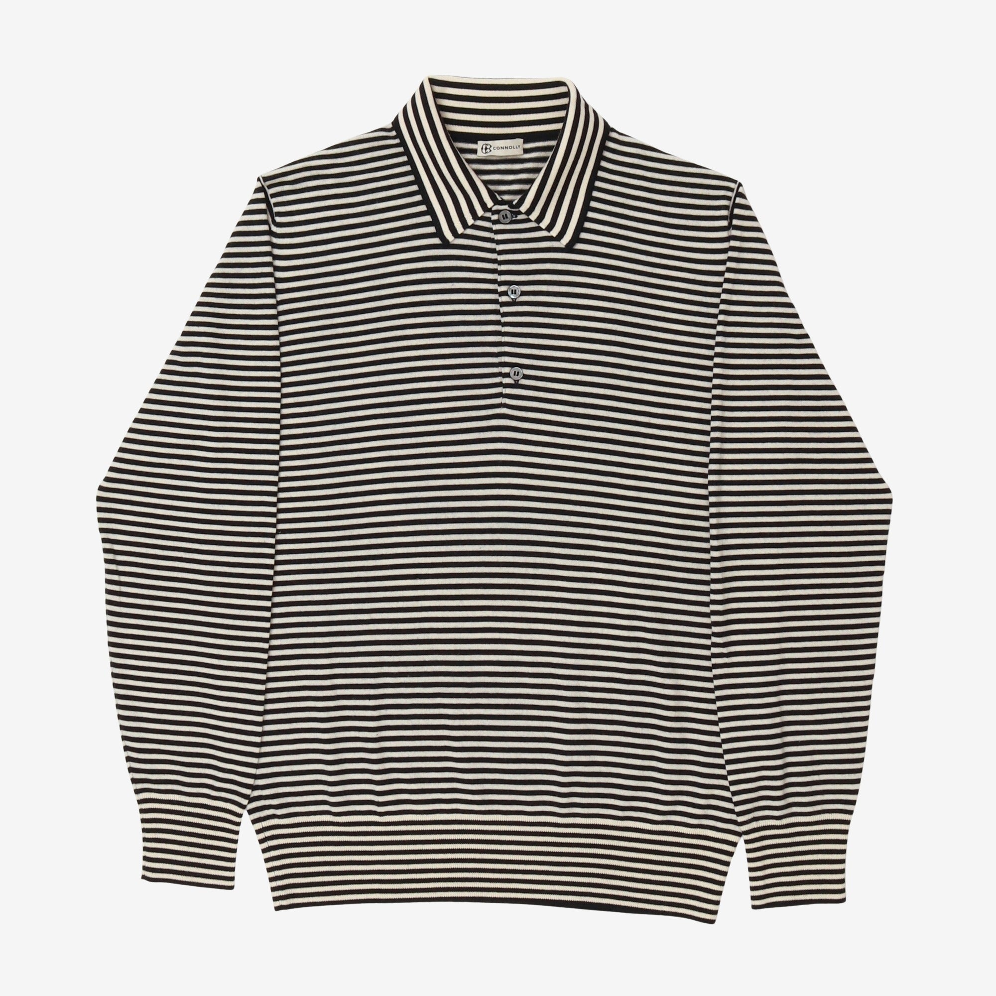 Striped Merino Polo Shirt
