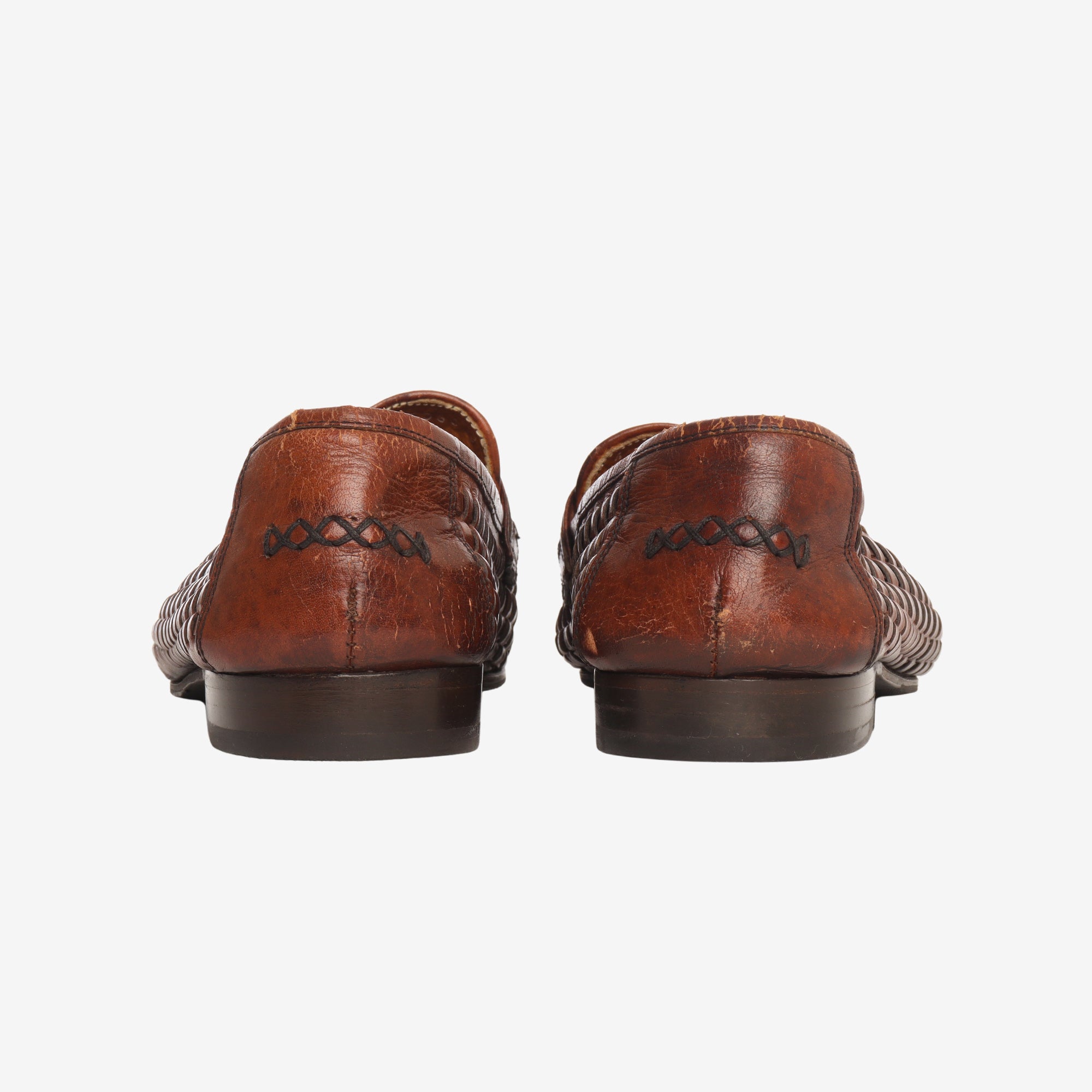Woven Leather Penny Loafers