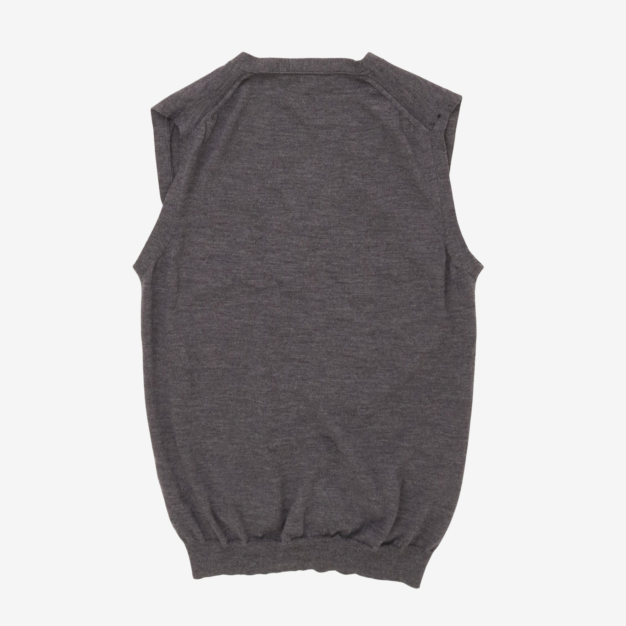 Wool V Neck Sleeveless Cardigan