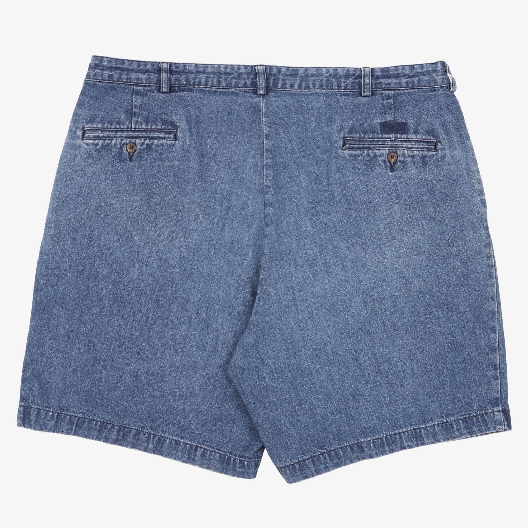 Pleated Denim Wide Shorts (40W)