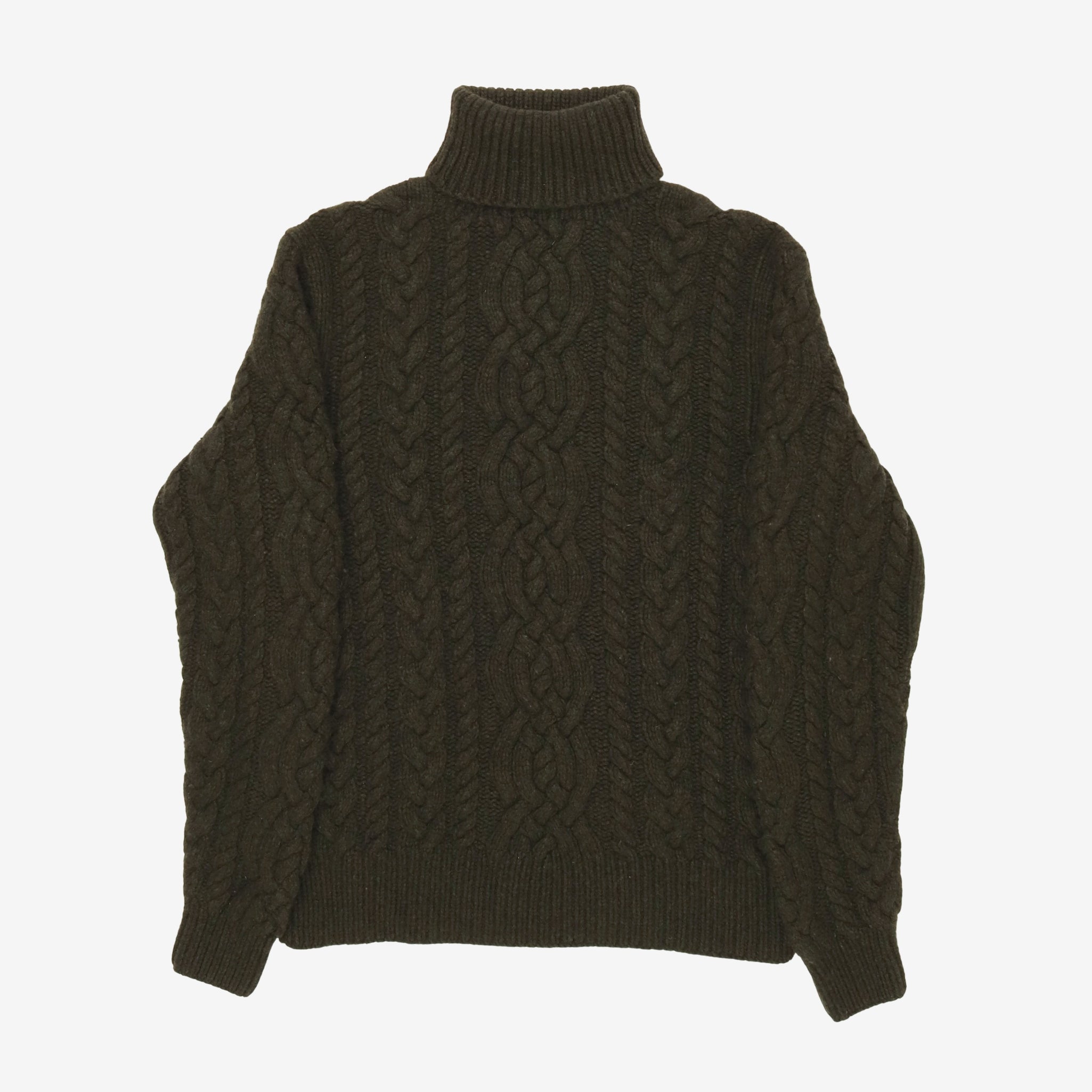Cashmere Cable Knit Turtleneck Sweater