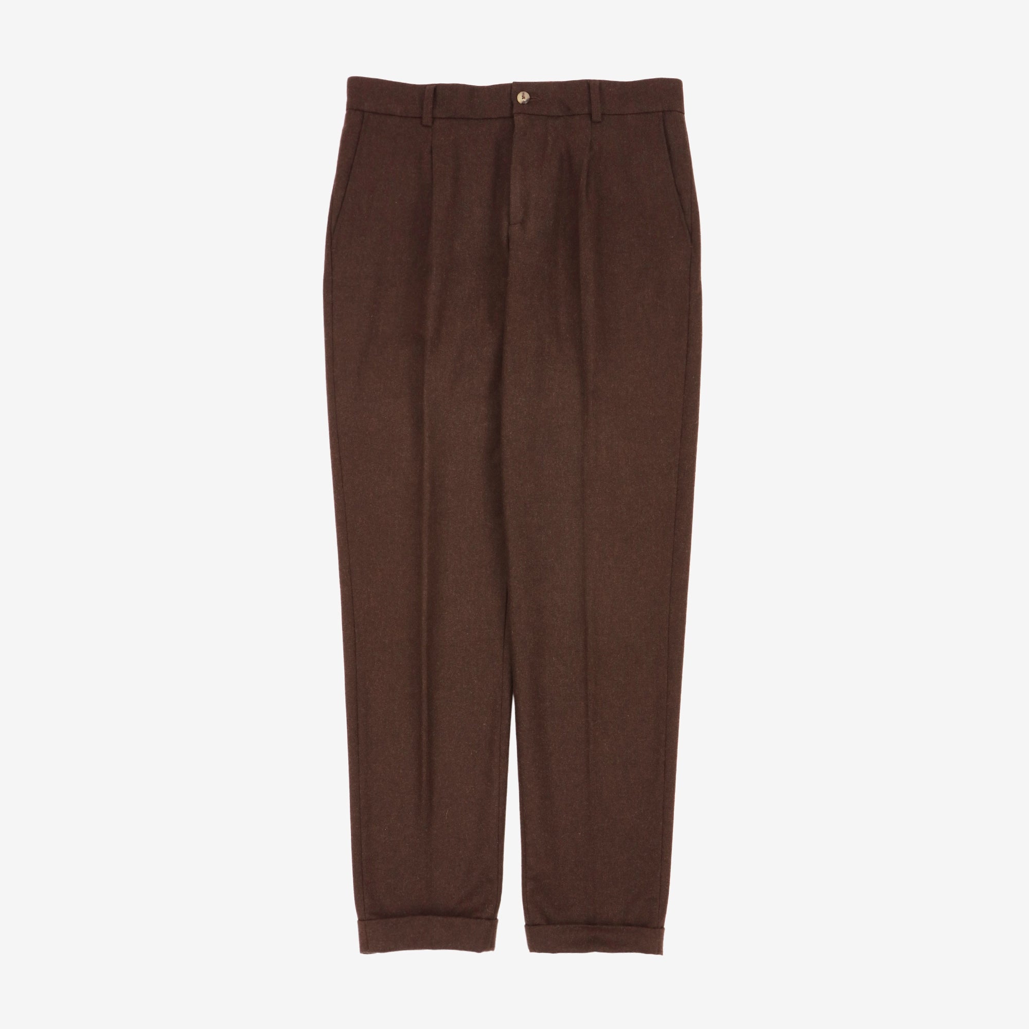 Straight Pleated Wool Trousers (31W X 30L)