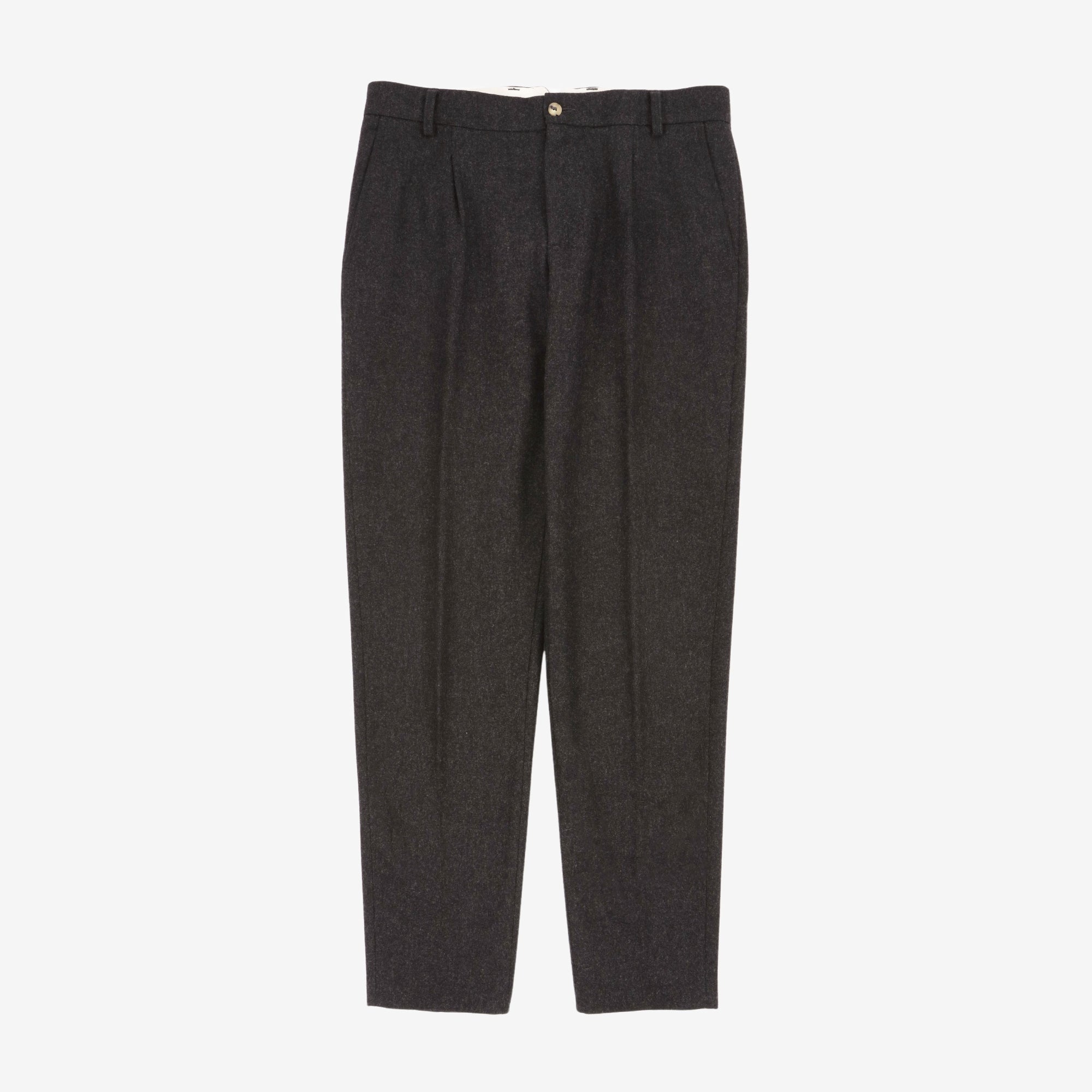 Straight Pleated Wool Trousers (31W X 30L)