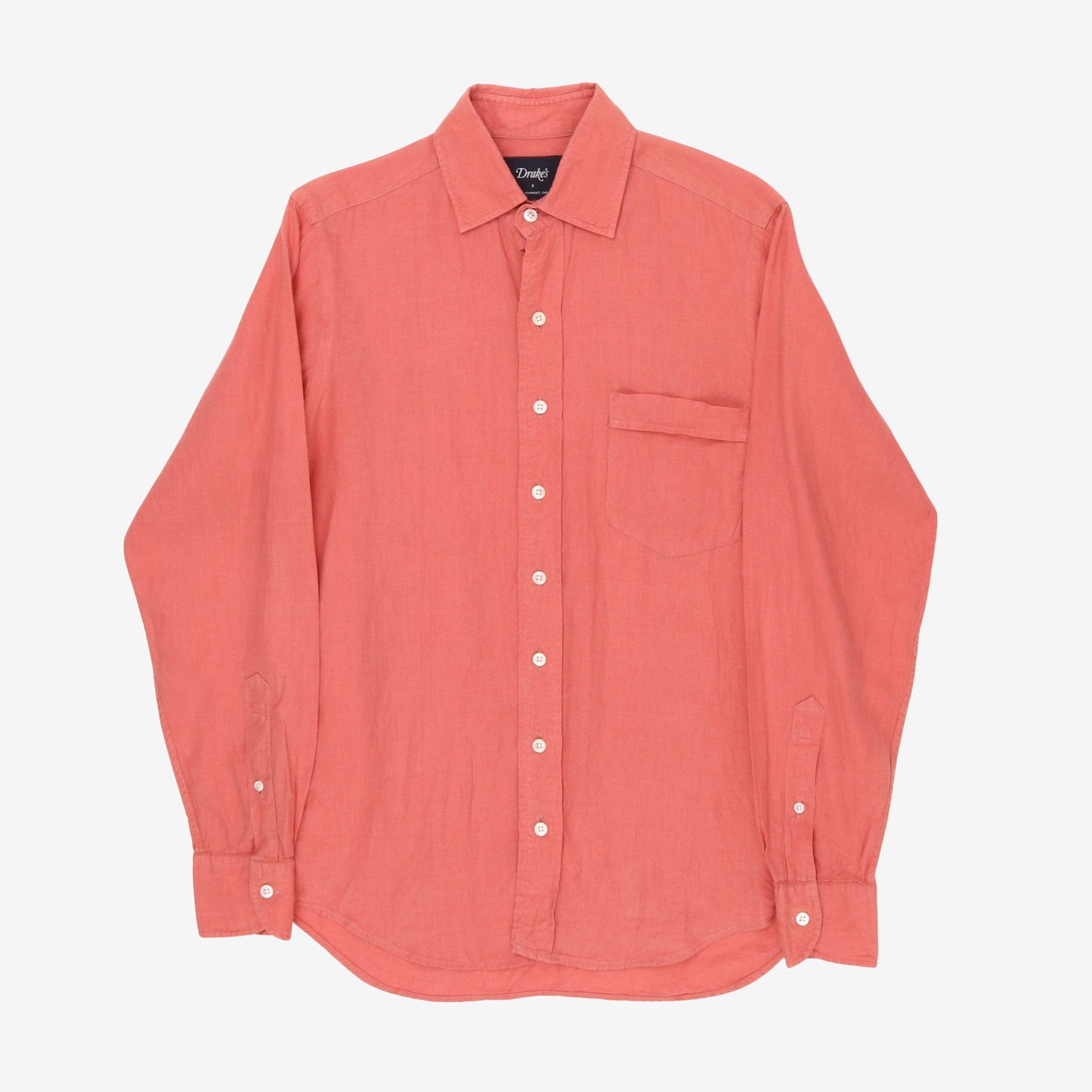Linen Spread Collar Shirt