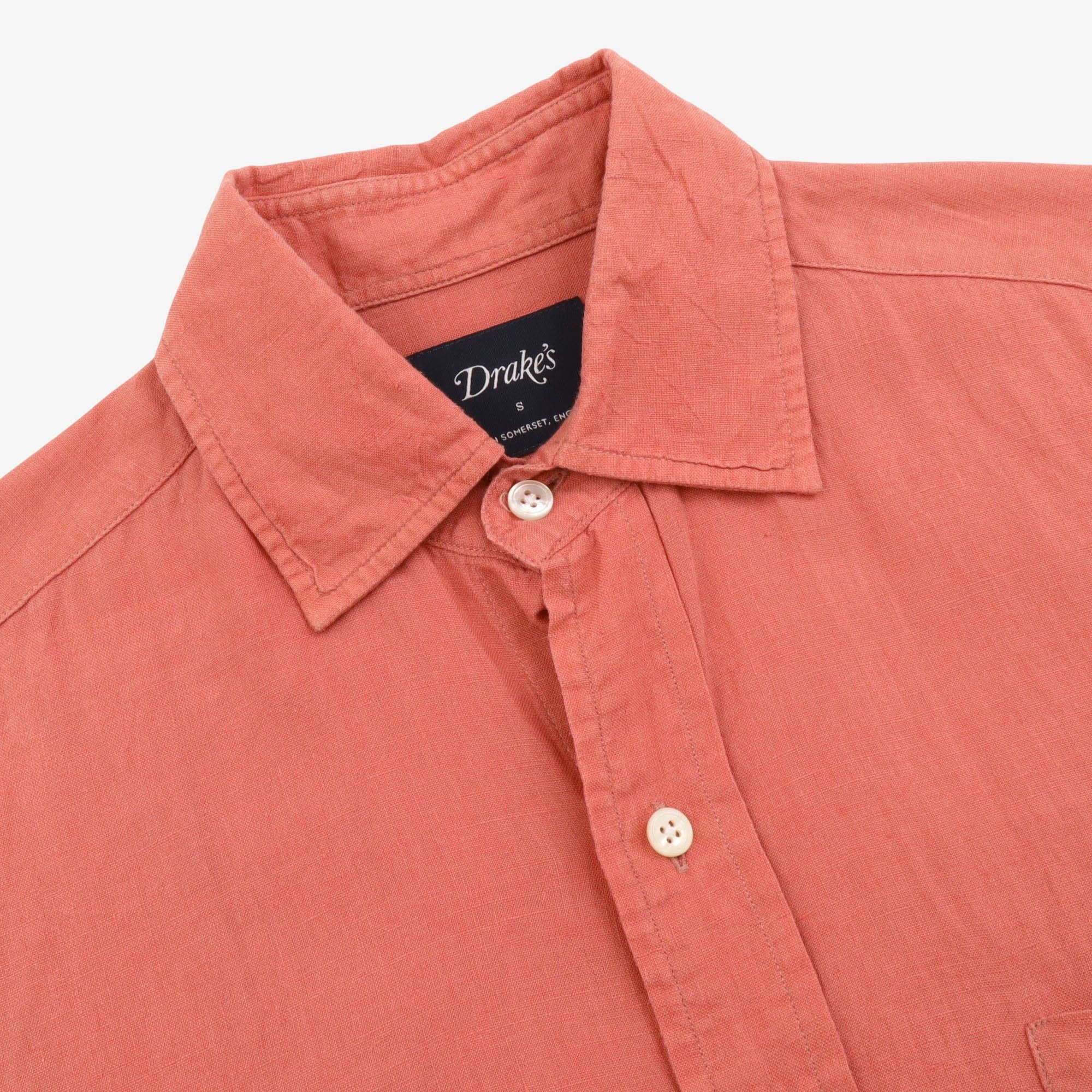 Linen Spread Collar Shirt
