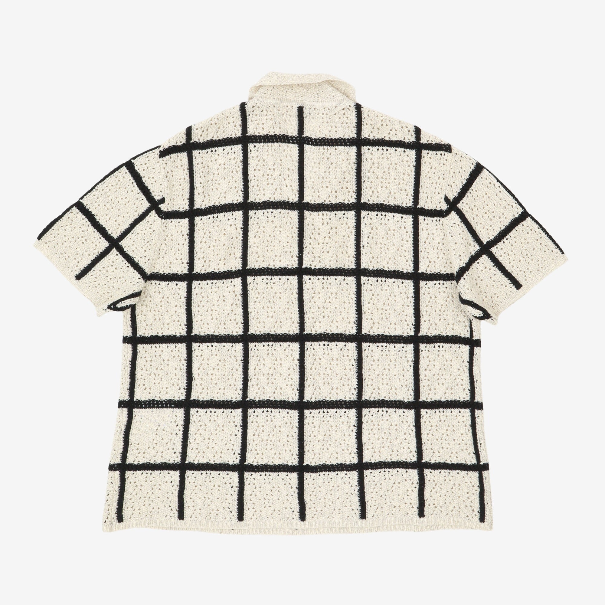 Crochet Check Open Placket Polo