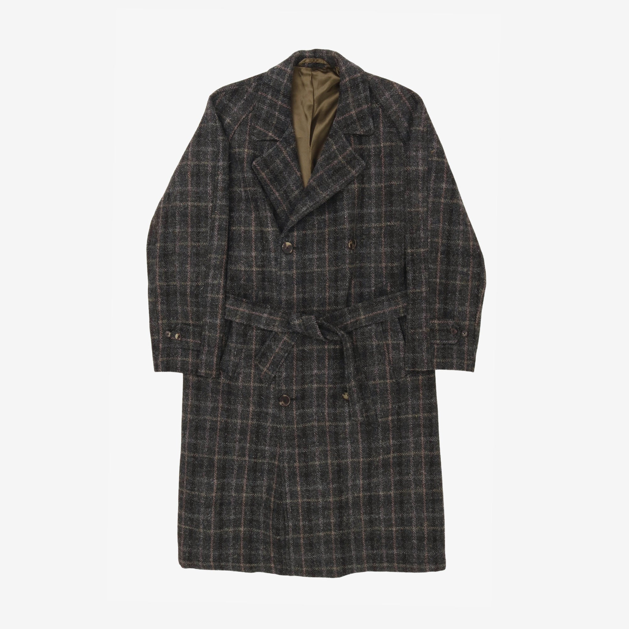 DB Belted Checked Wool Coat