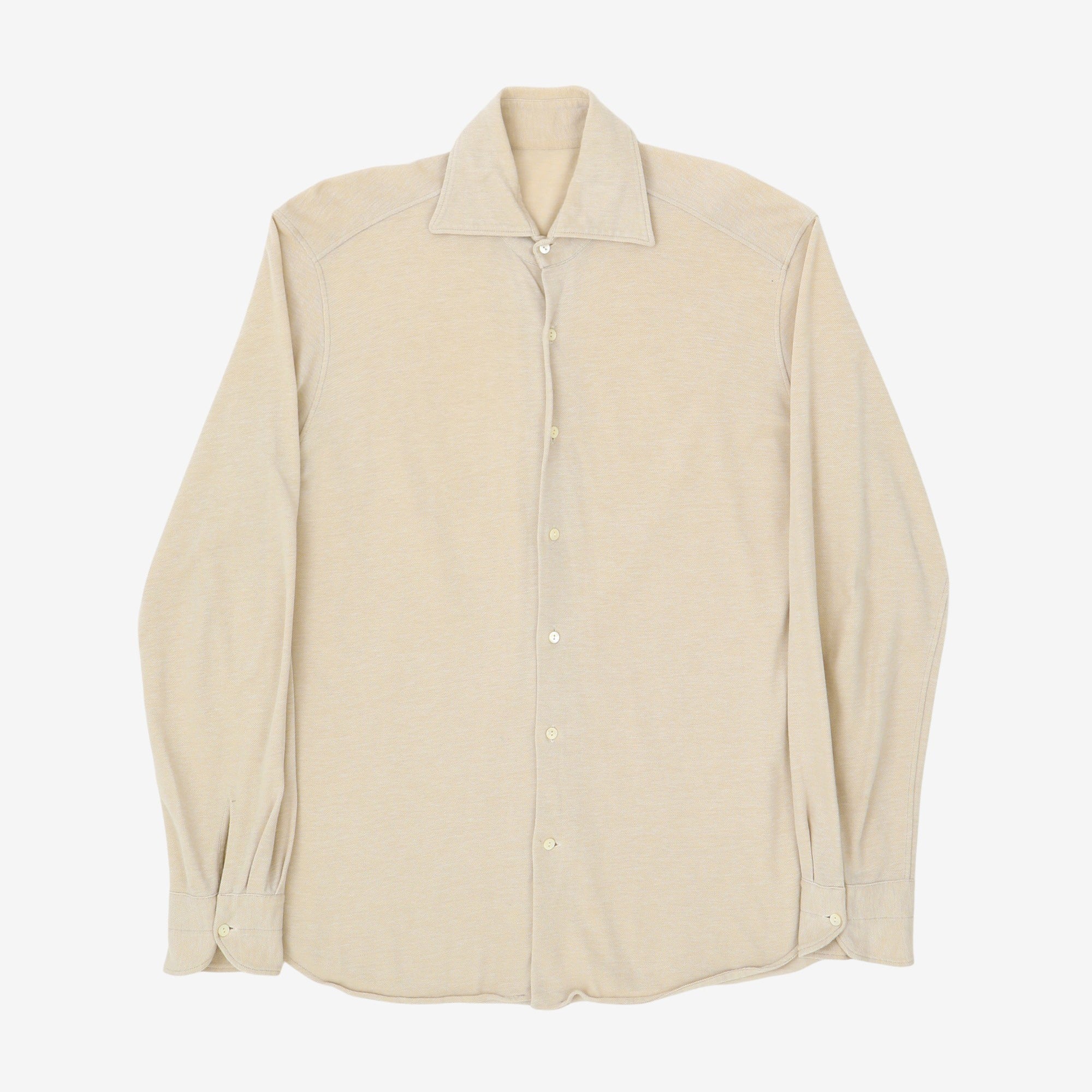 Spread Collar Pique Shirt