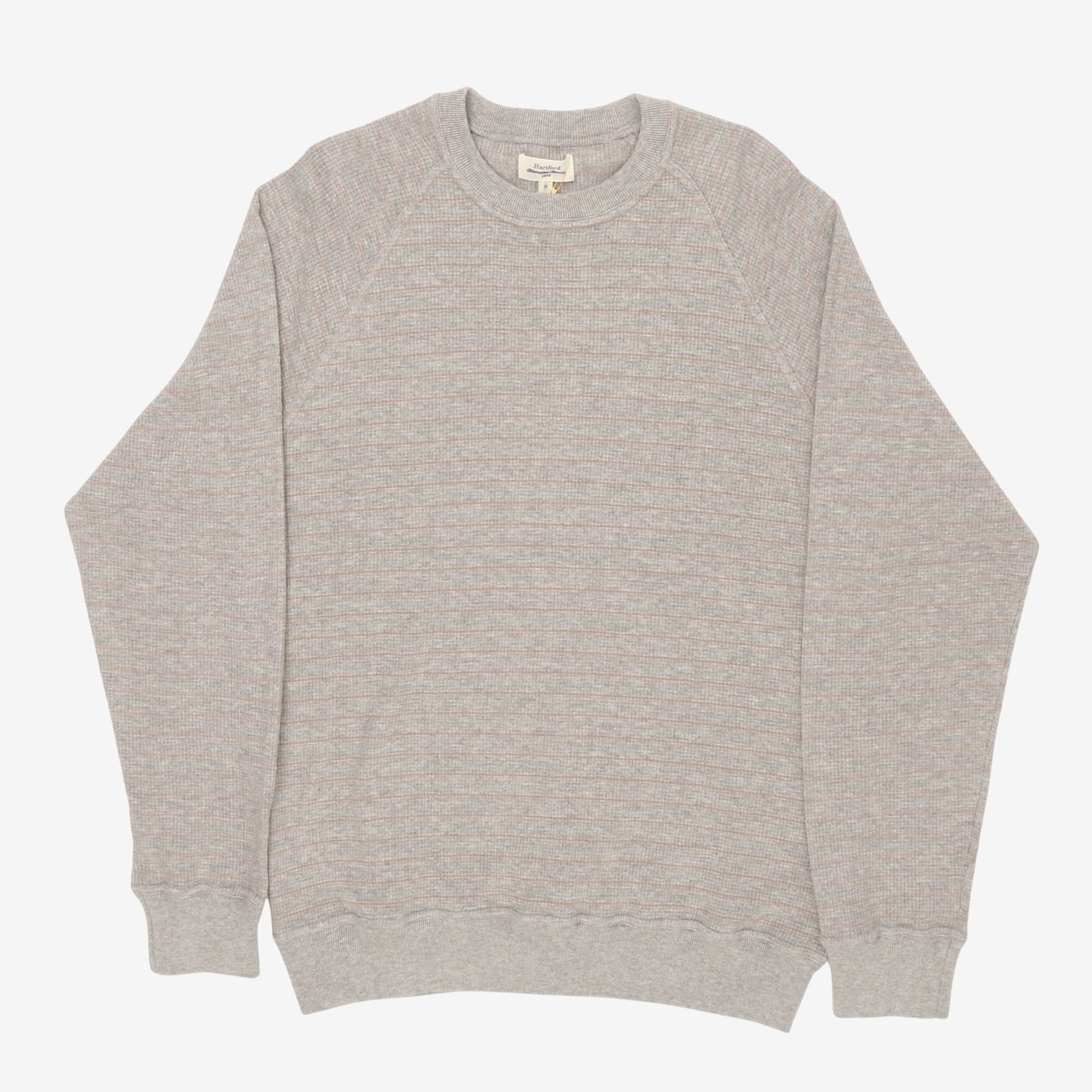 Waffle Striped Sweatshirt