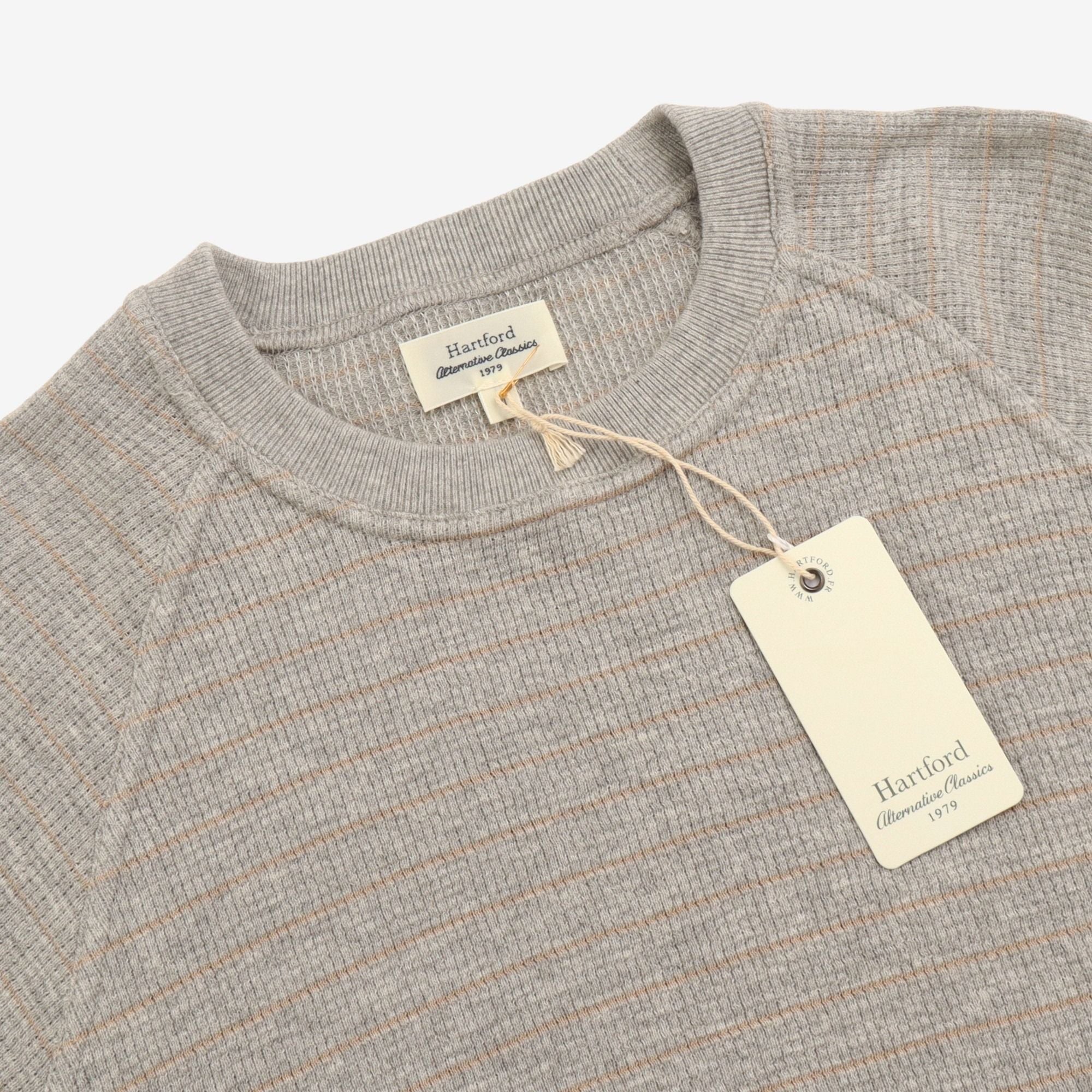 Waffle Striped Sweatshirt