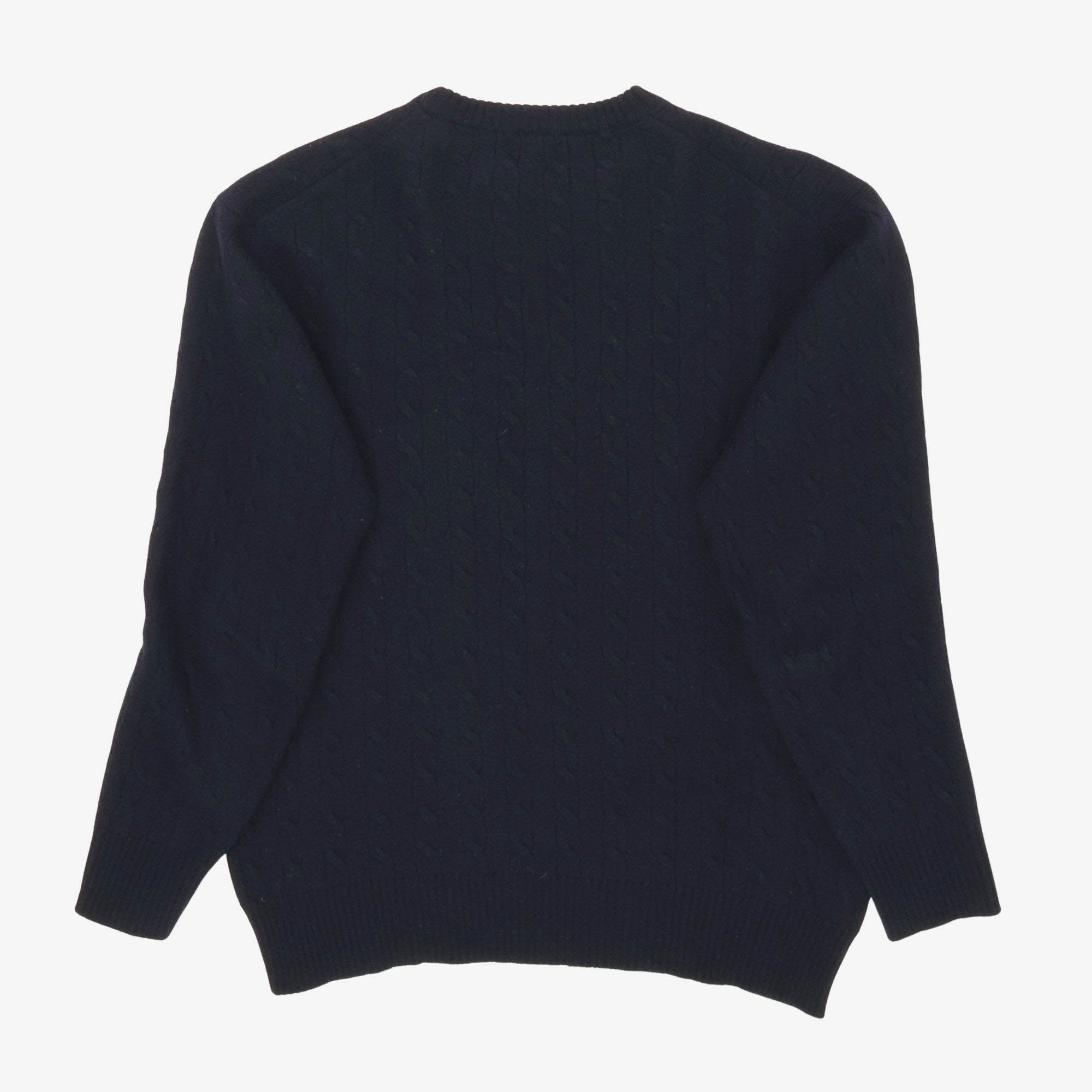 Merino Wool Cable Crewneck Sweater