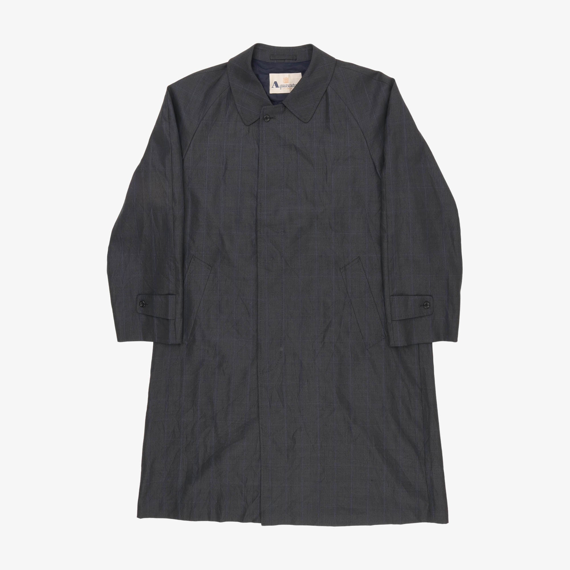 Wool Silk Check Overcoat