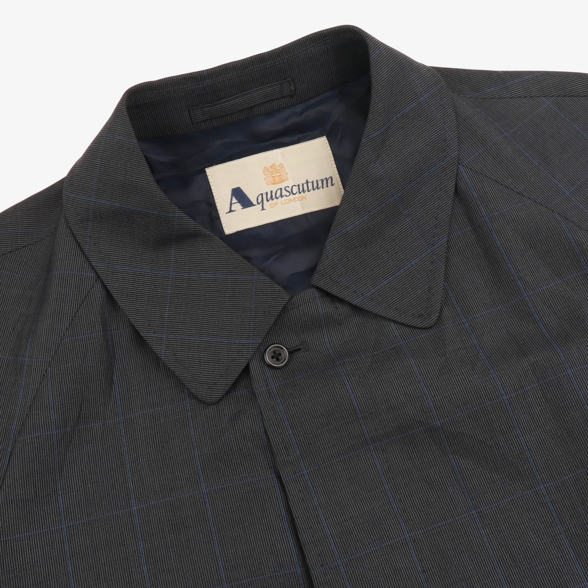 Wool Silk Check Overcoat