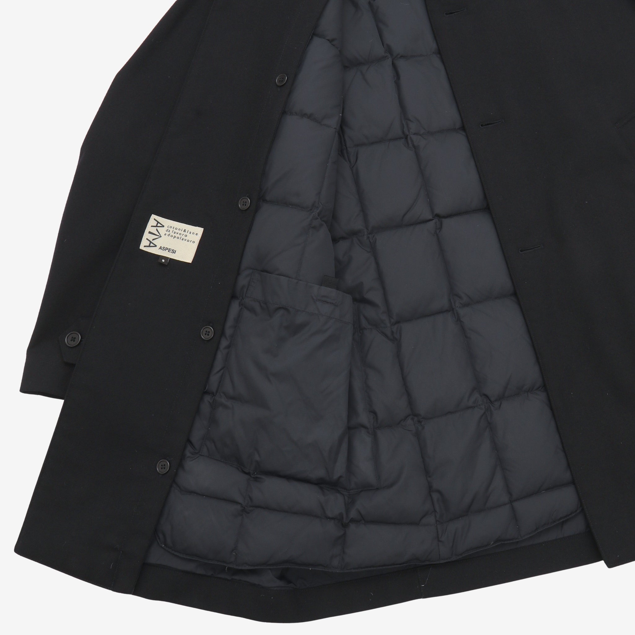 Laminated Wool Coat + Down Liner Vest