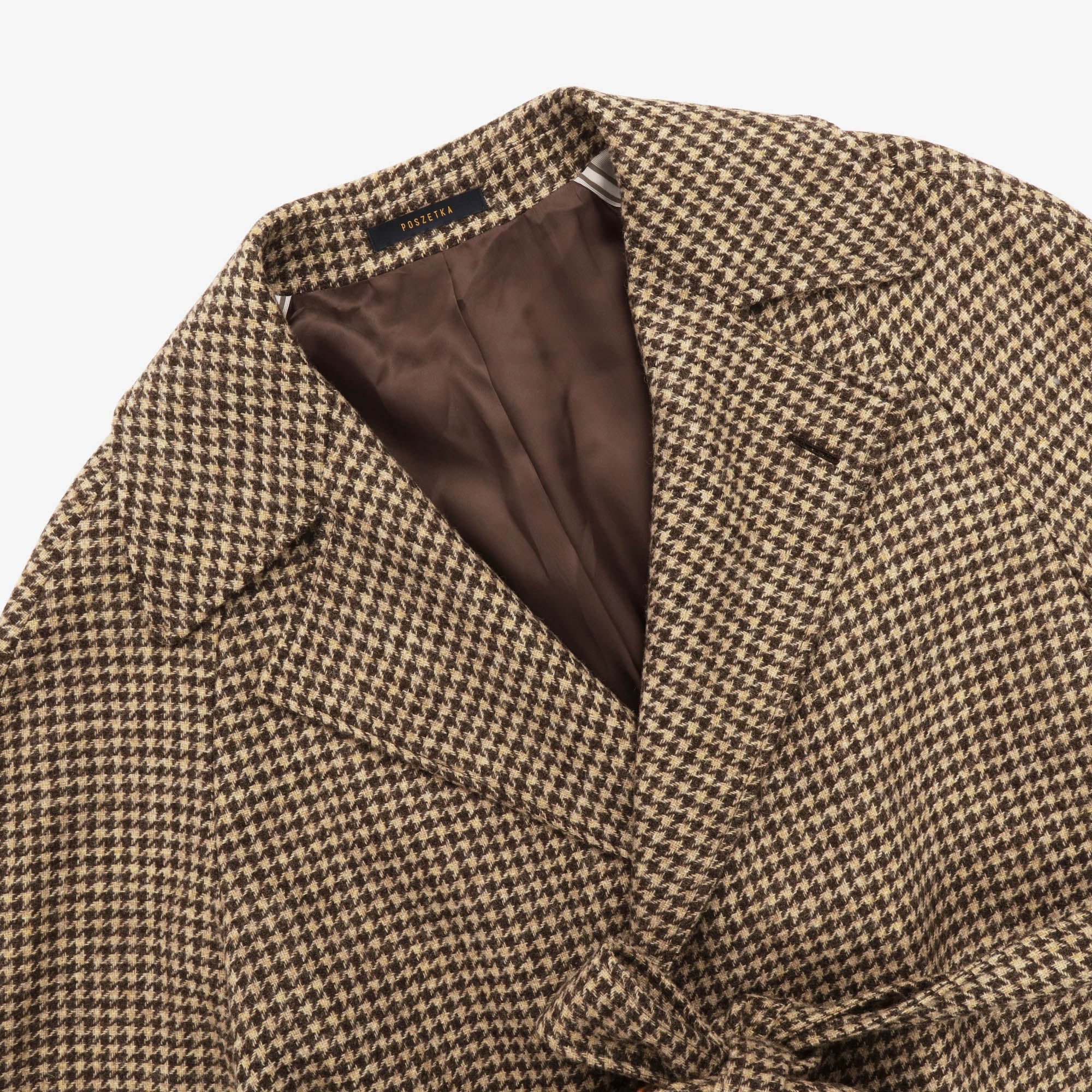 Belted Houndstooth Overcoat