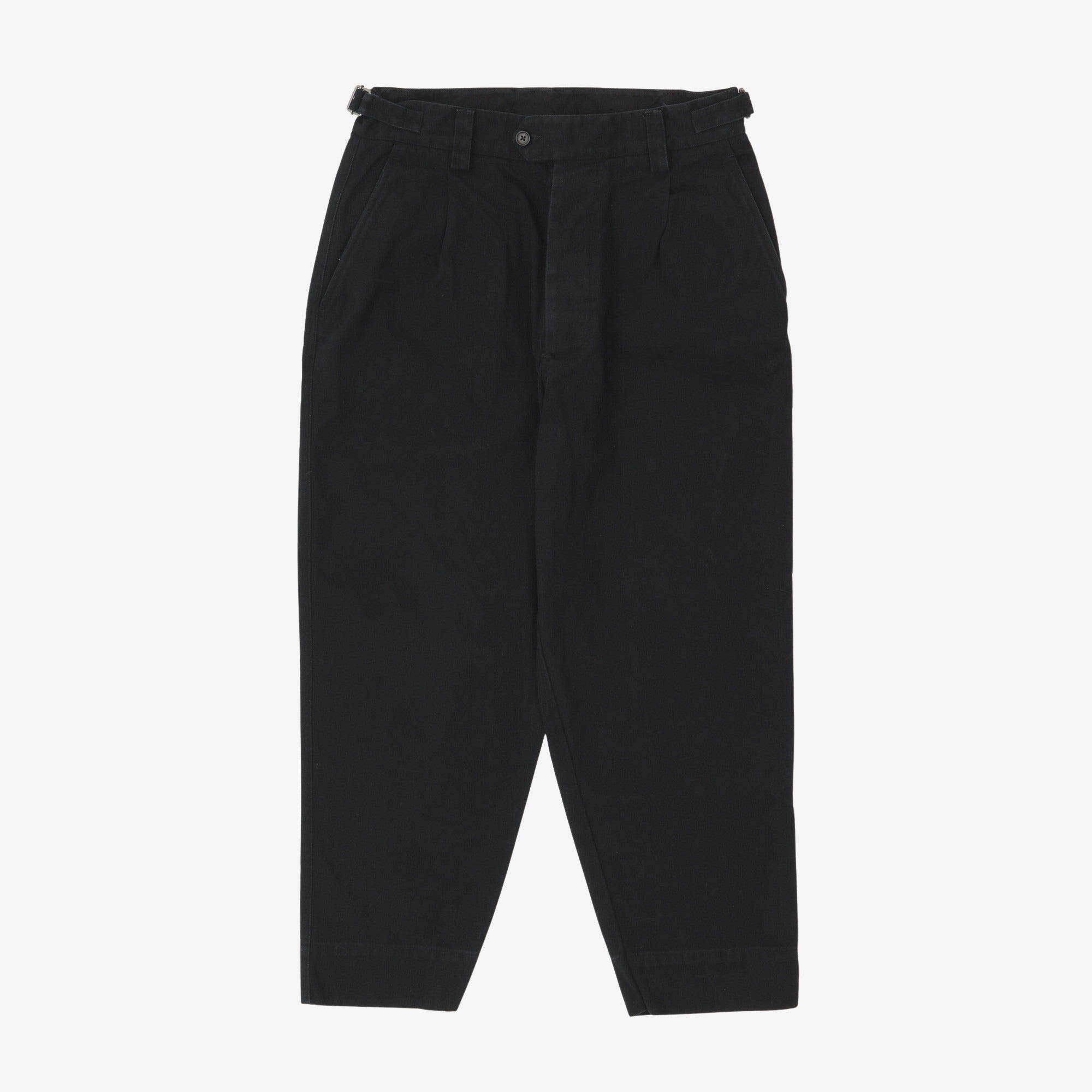 Pleated Canvas Trousers (34W X 26L)