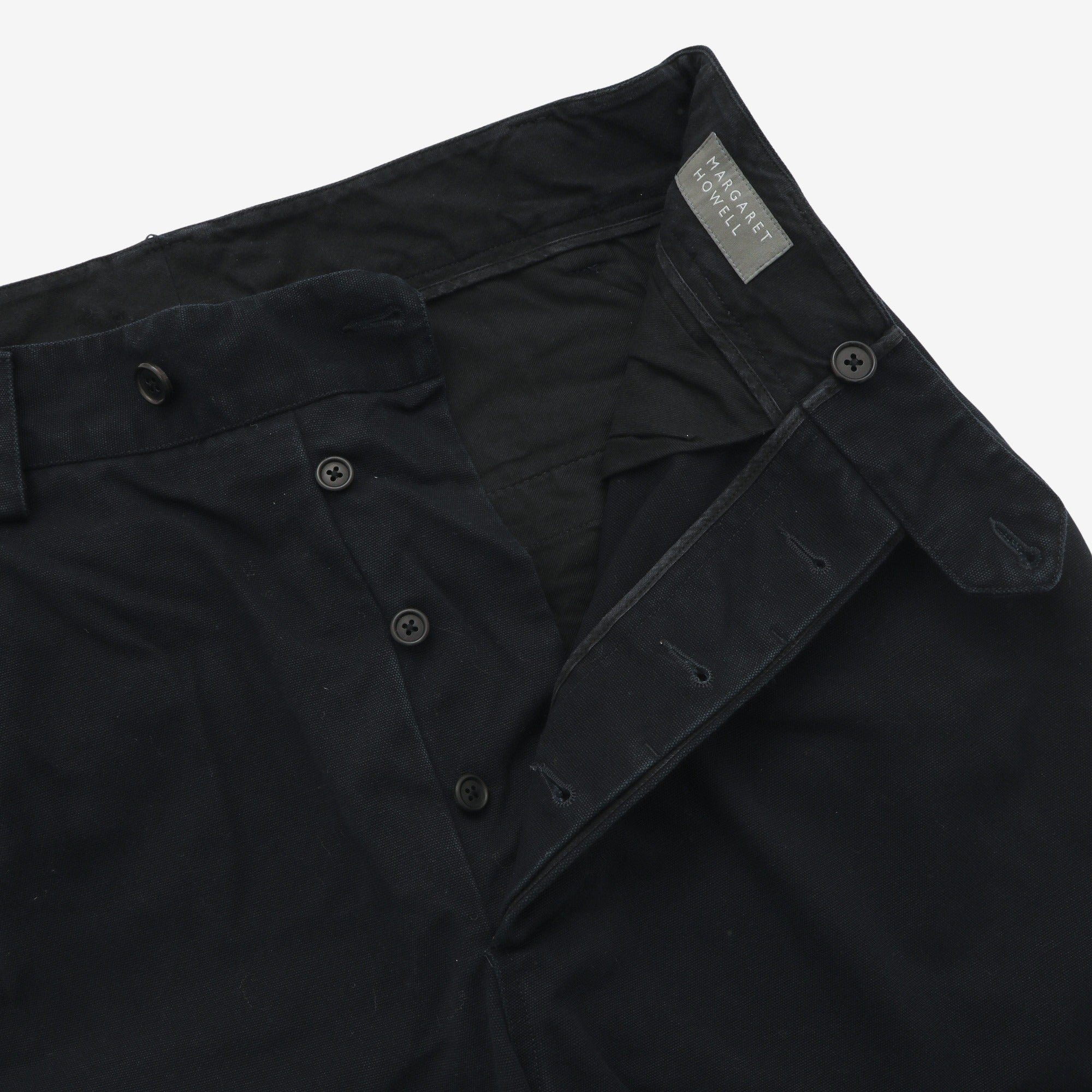 Pleated Canvas Trousers (34W X 26L)