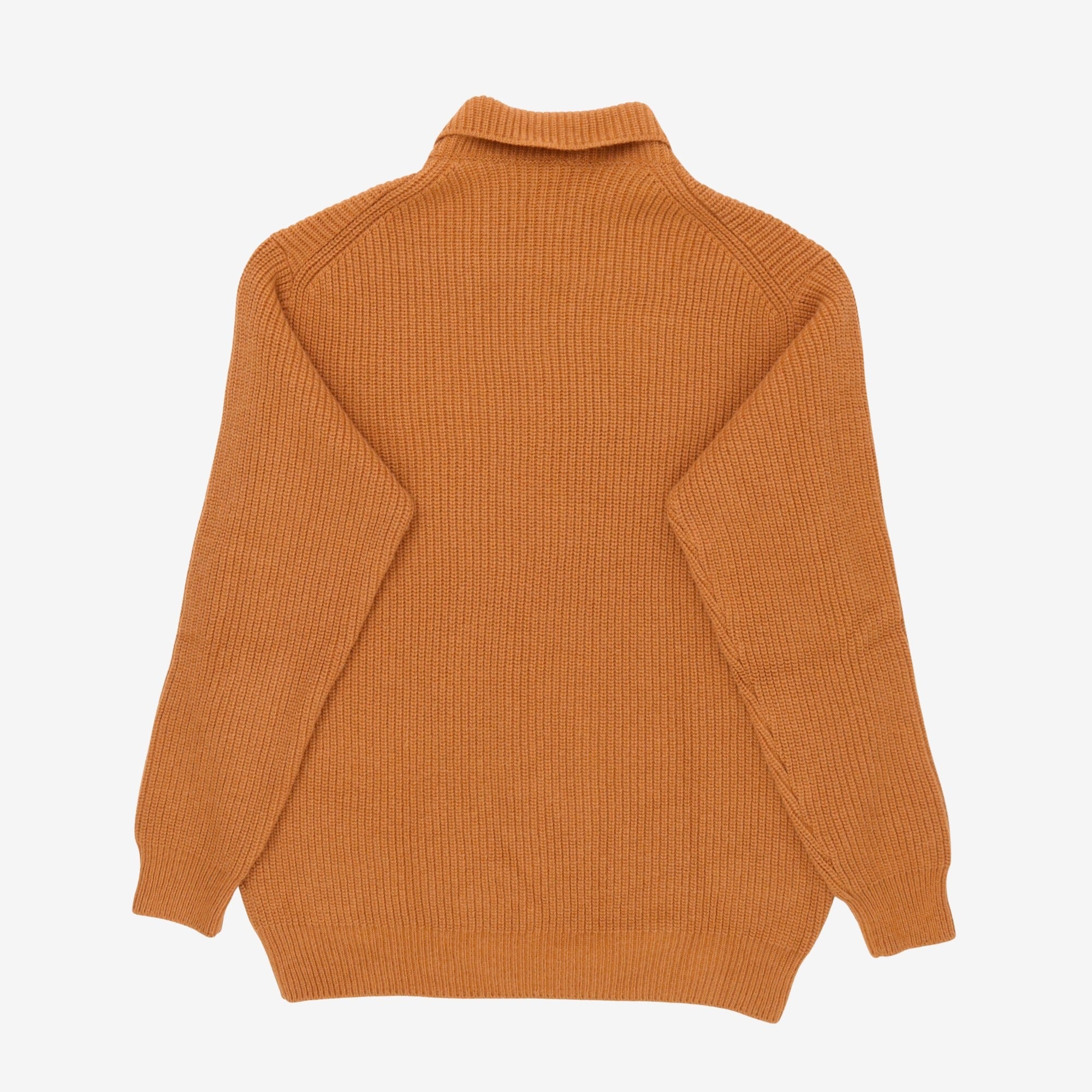 ALD Open Collar Ribbed Knit Sweater