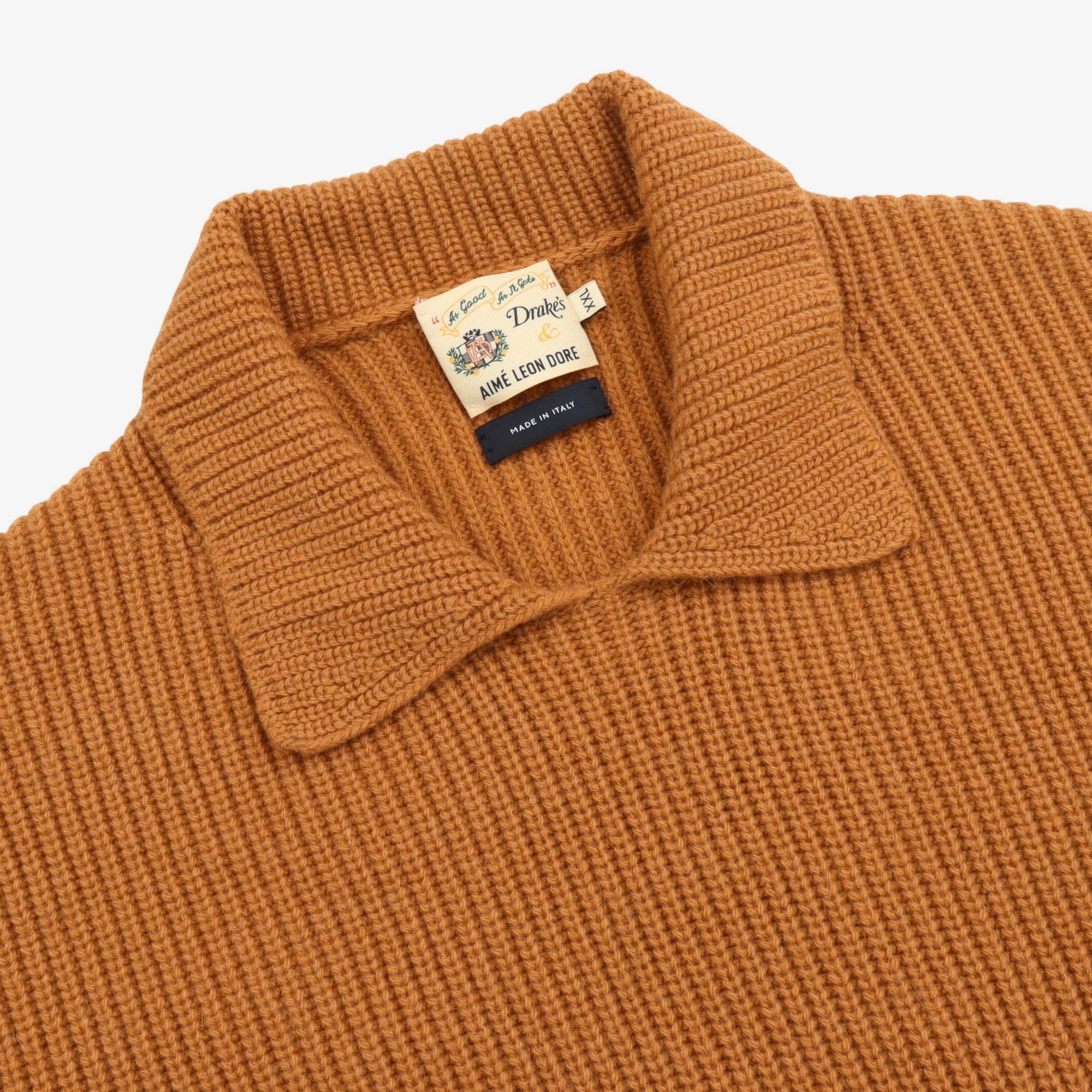 ALD Open Collar Ribbed Knit Sweater