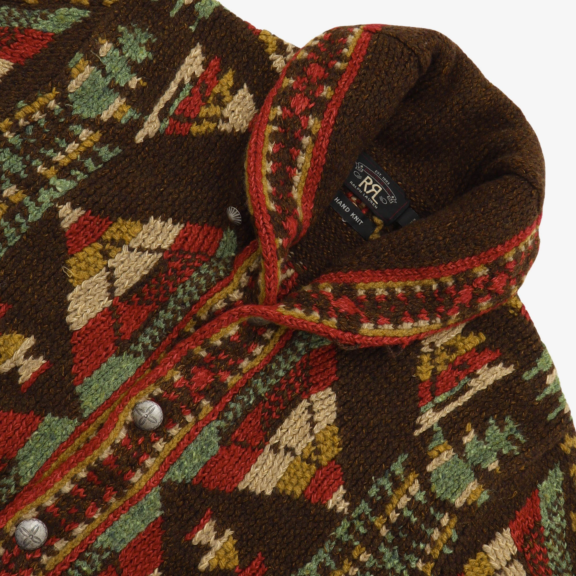 Hand Knit Shawl Collar Cardigan