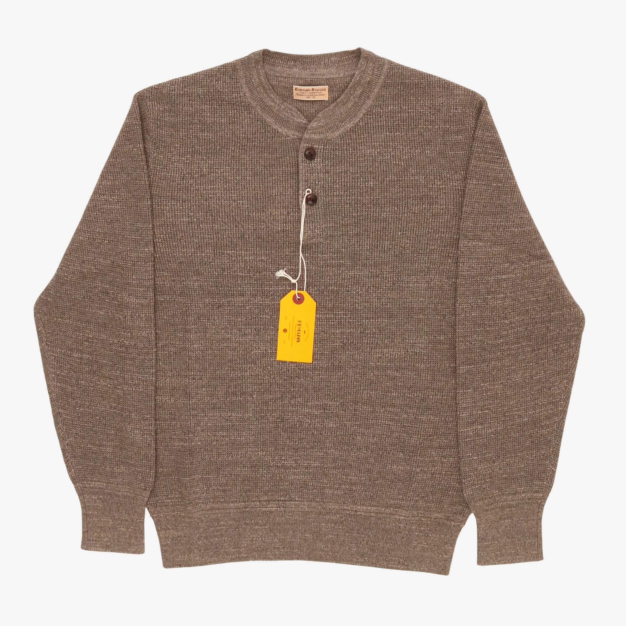 Textured Melange Knit Henley