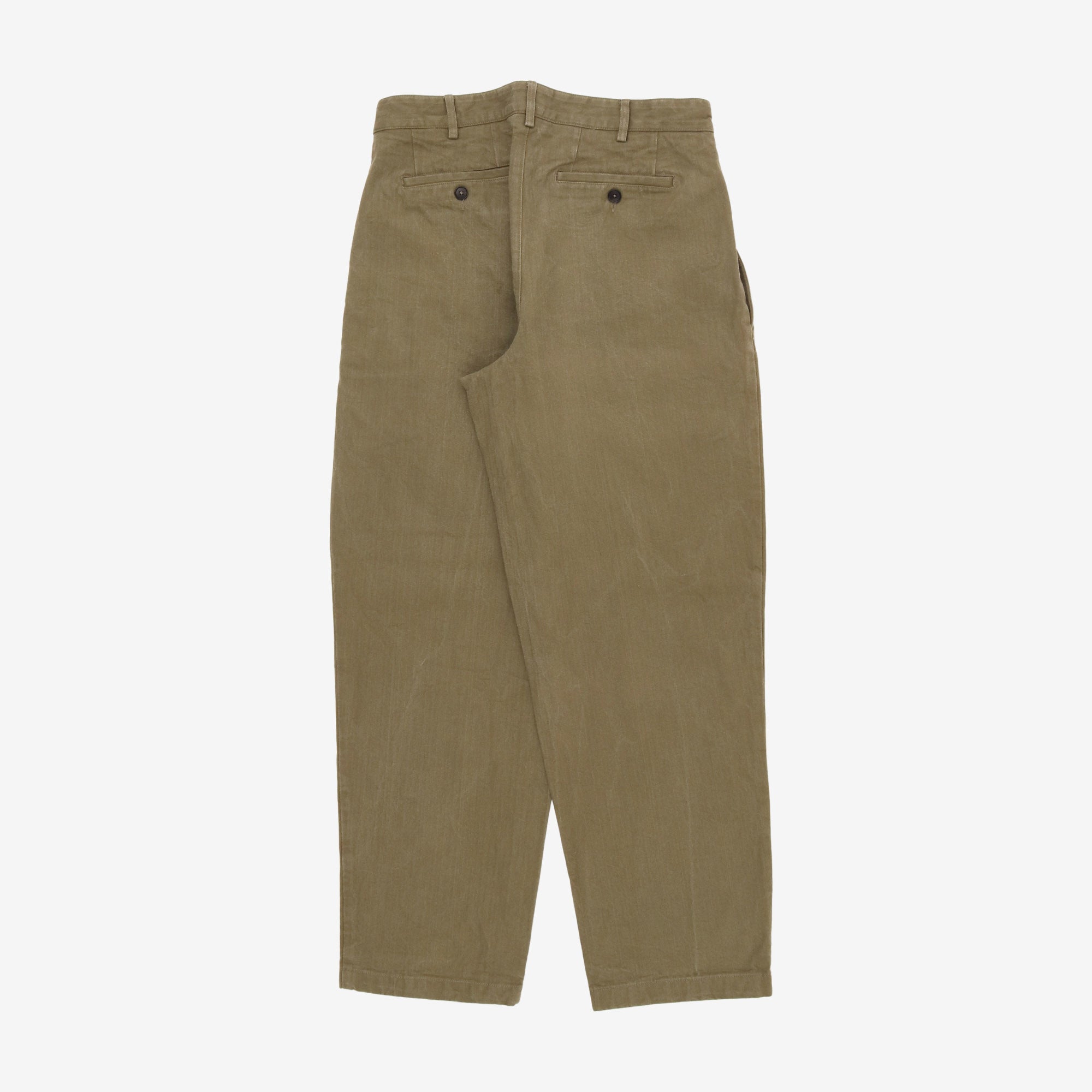 Double Pleated Herringbone Trousers (32W X 30L)