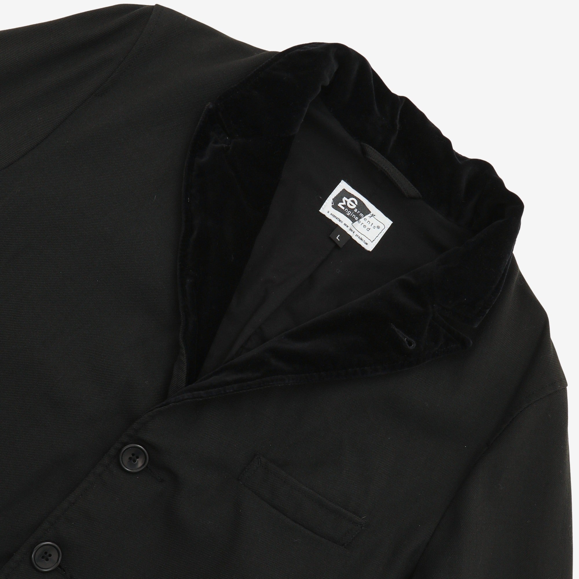 Velvet Collar Wool Twill Jacket