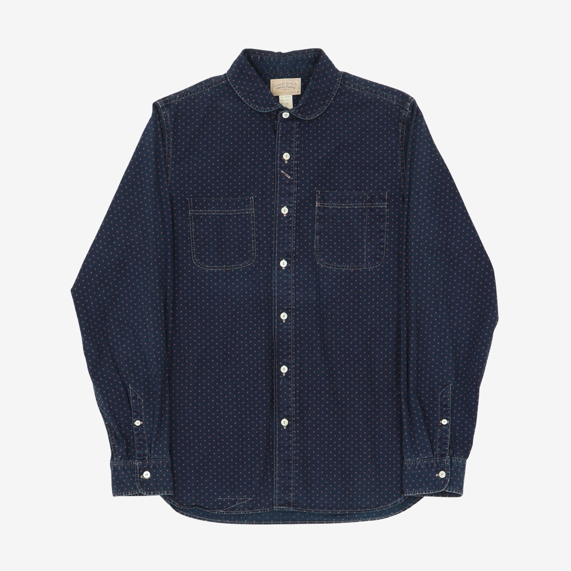 Round Collar Polka Dot Shirt