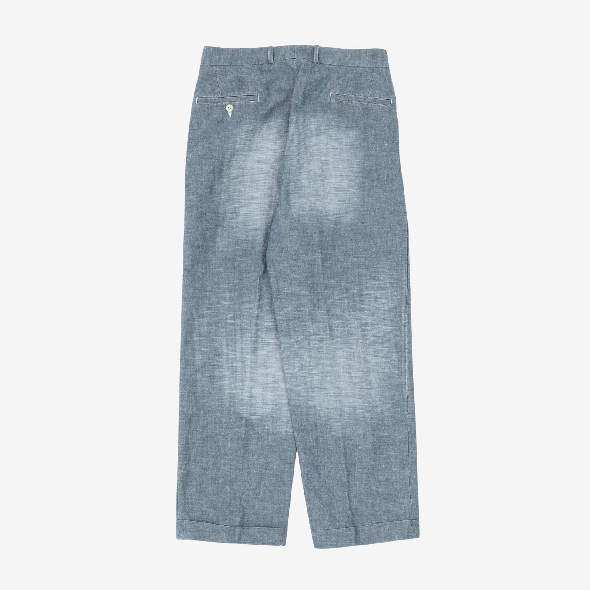 Wide Leg Chambray Trousers