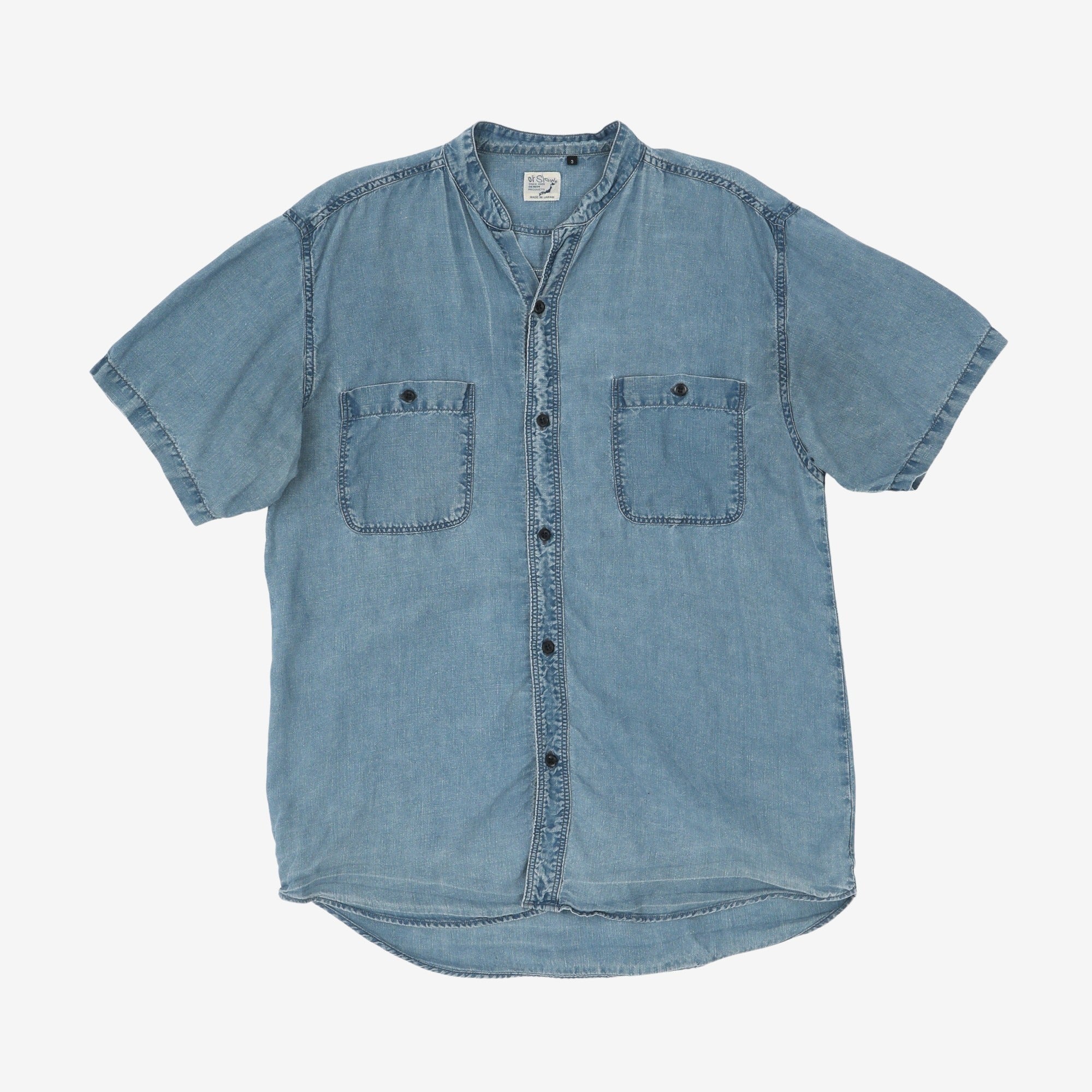 Orslow SS Collarless Linen Shirt – Marrkt