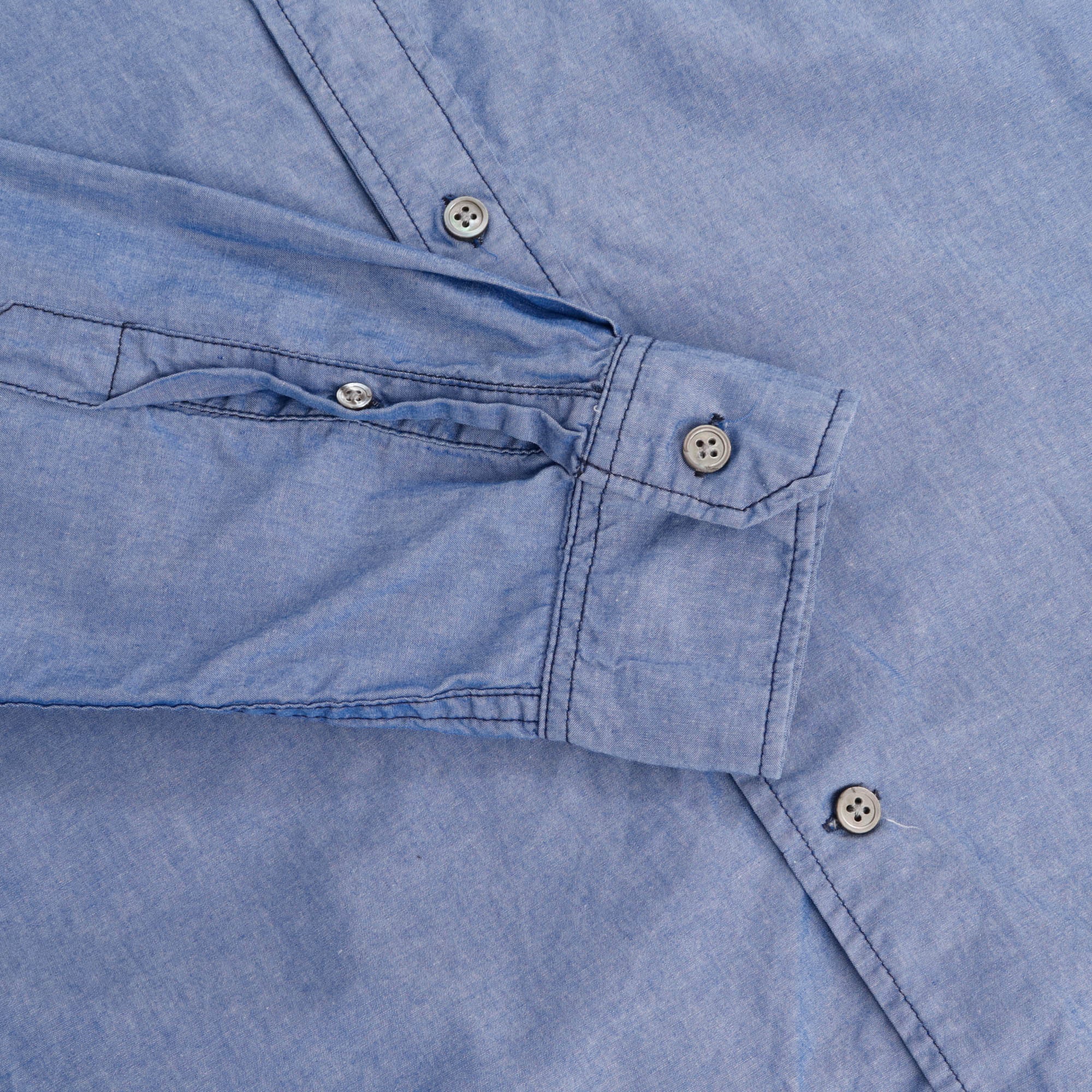 Grandad Collar Chambray Shirt