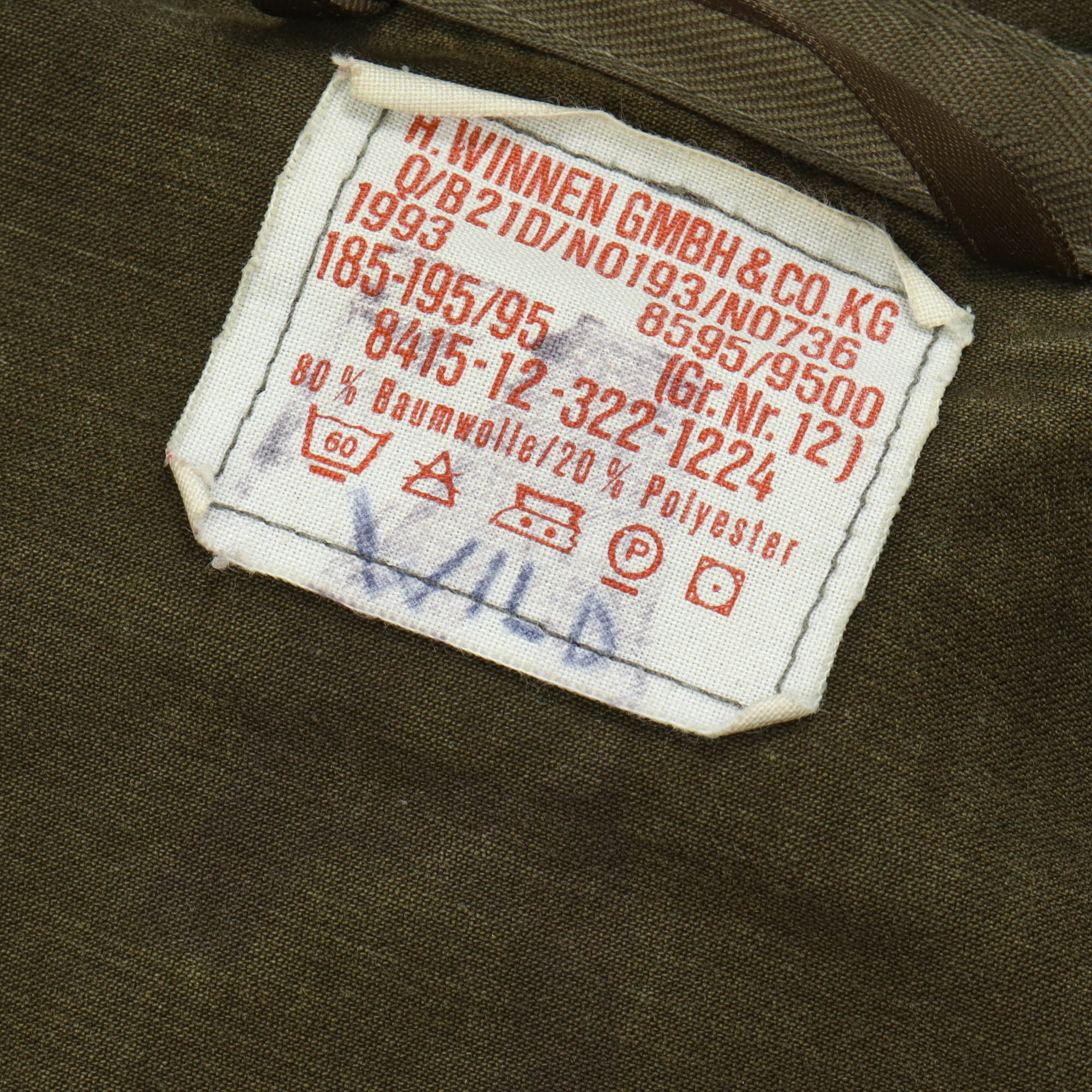 1993 H Winnen Gmbh Tactical Parka