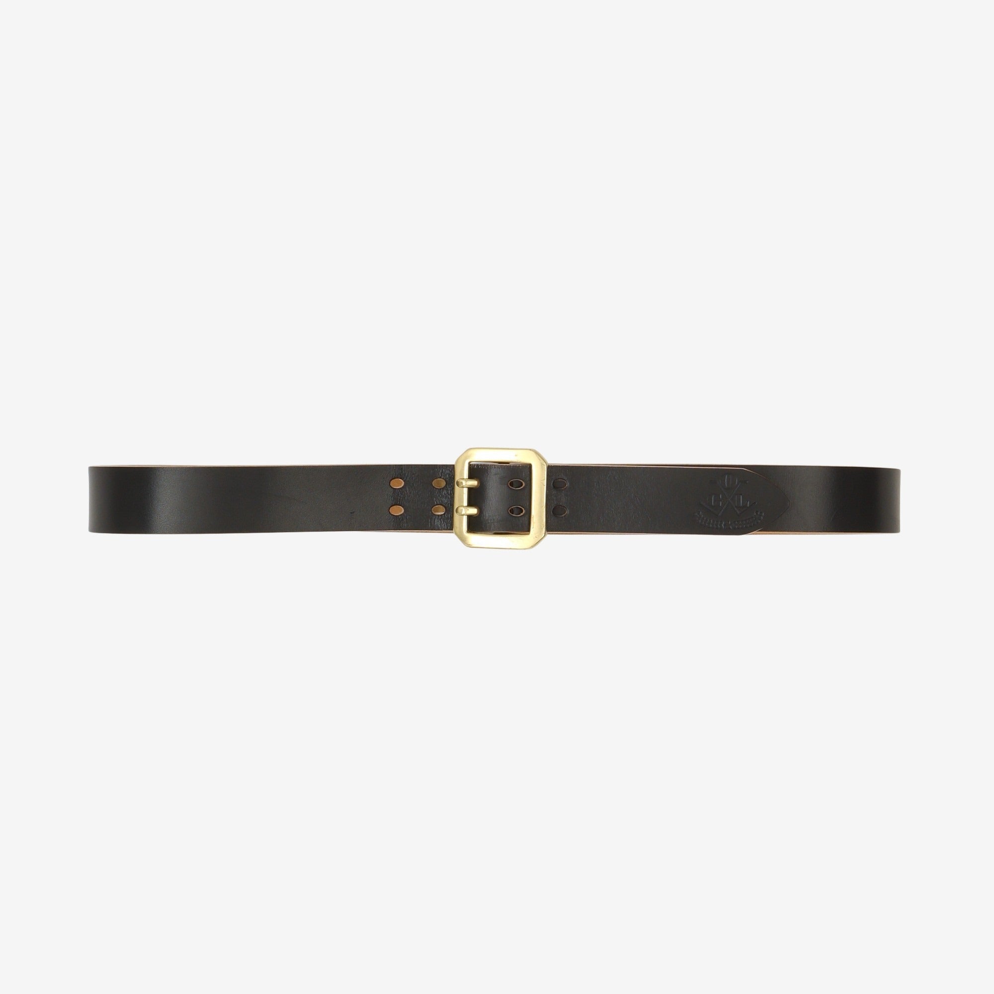 Brass Buckle Leather Belt