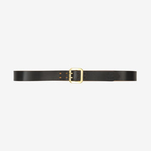 Brass Buckle Leather Belt