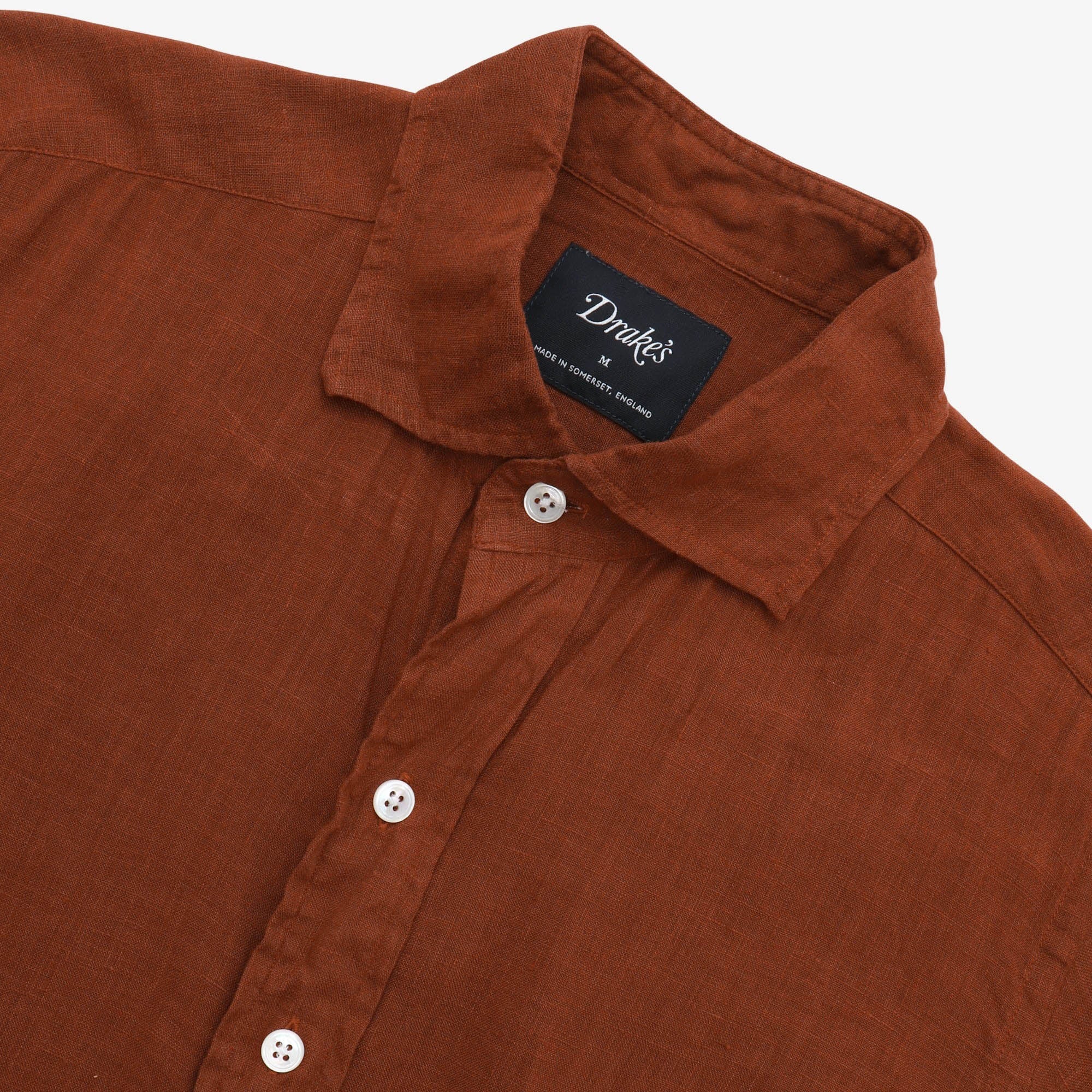 Linen Spread Collar Shirt