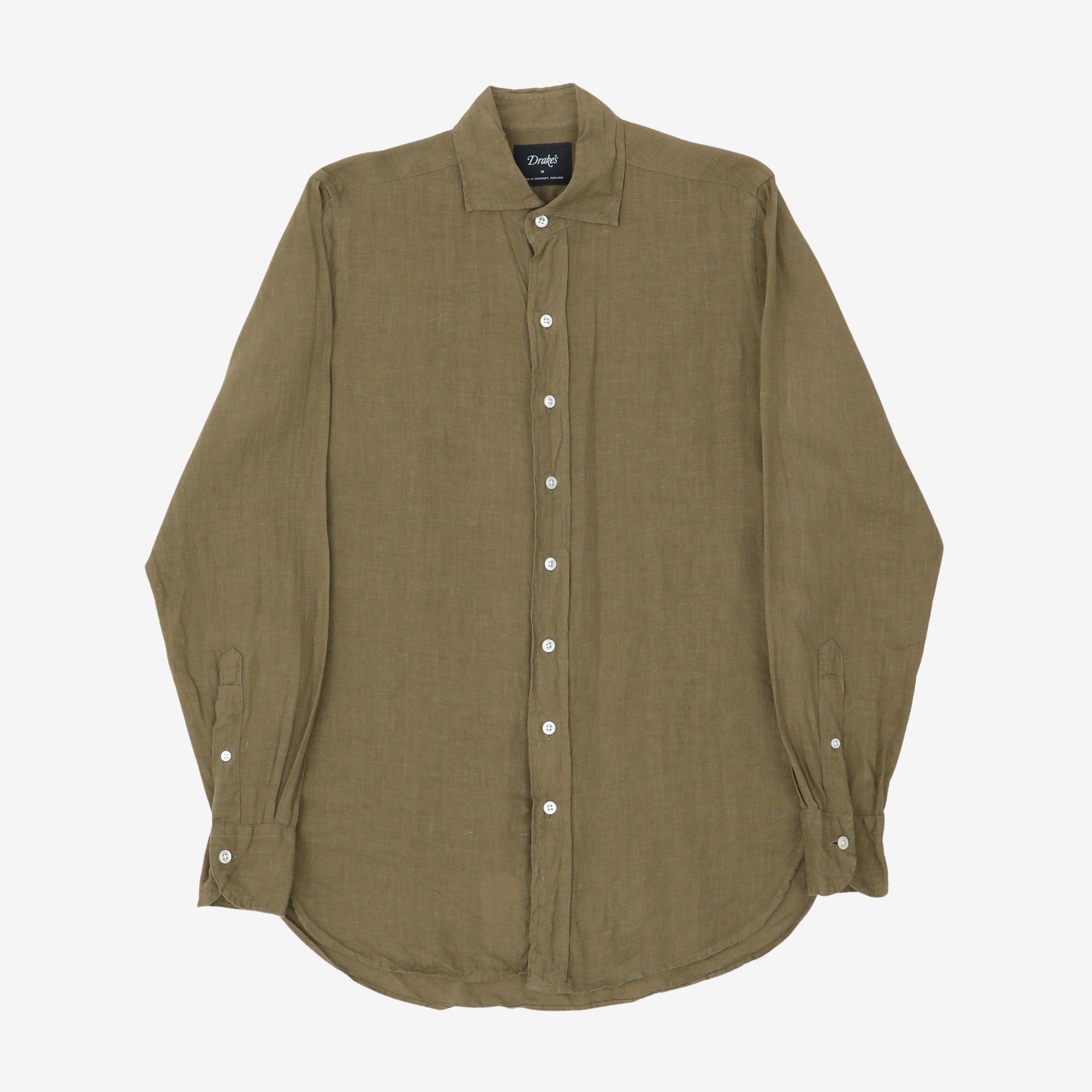 Linen Spread Collar Shirt