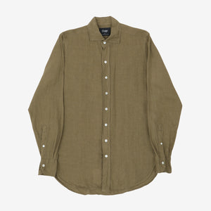 Linen Spread Collar Shirt