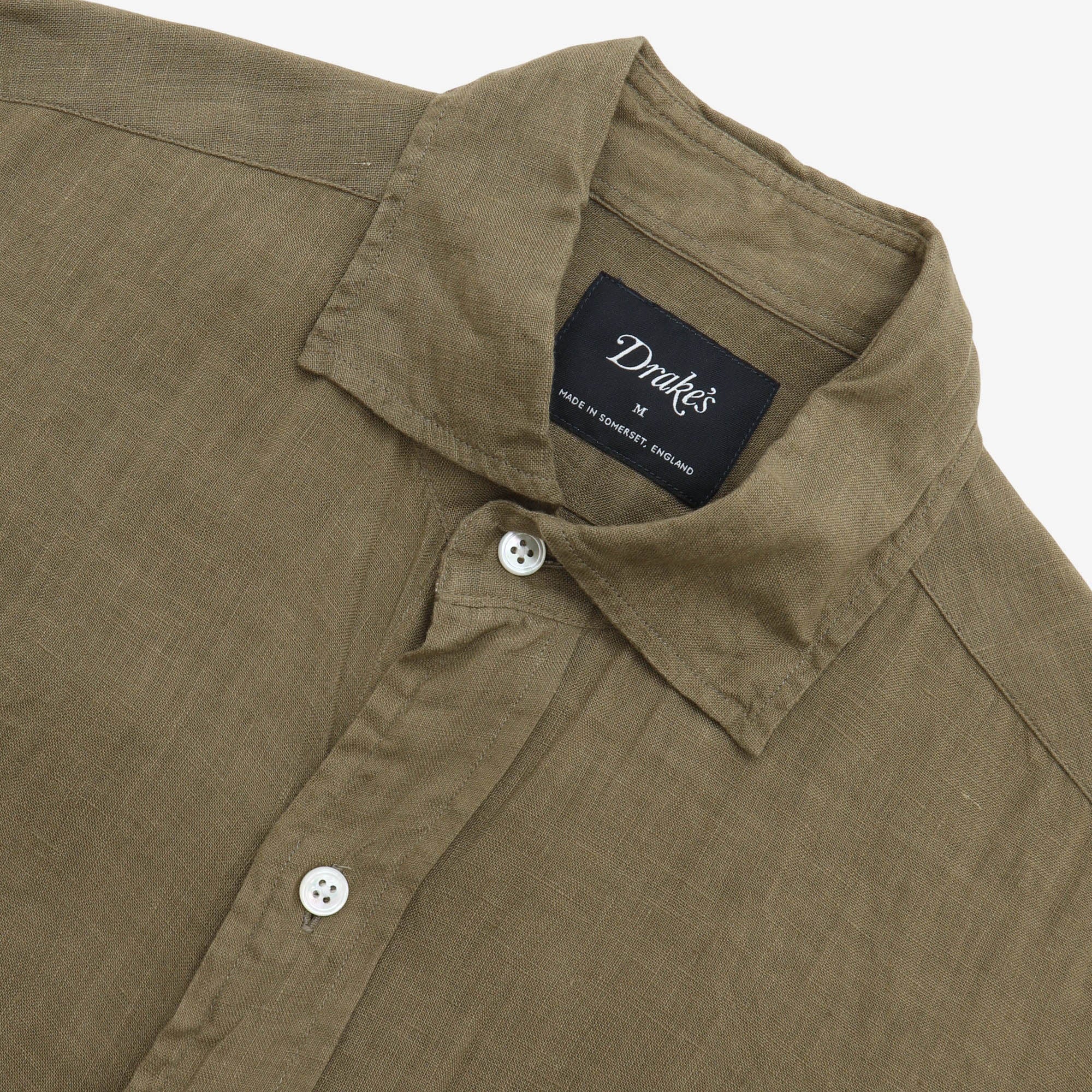 Linen Spread Collar Shirt