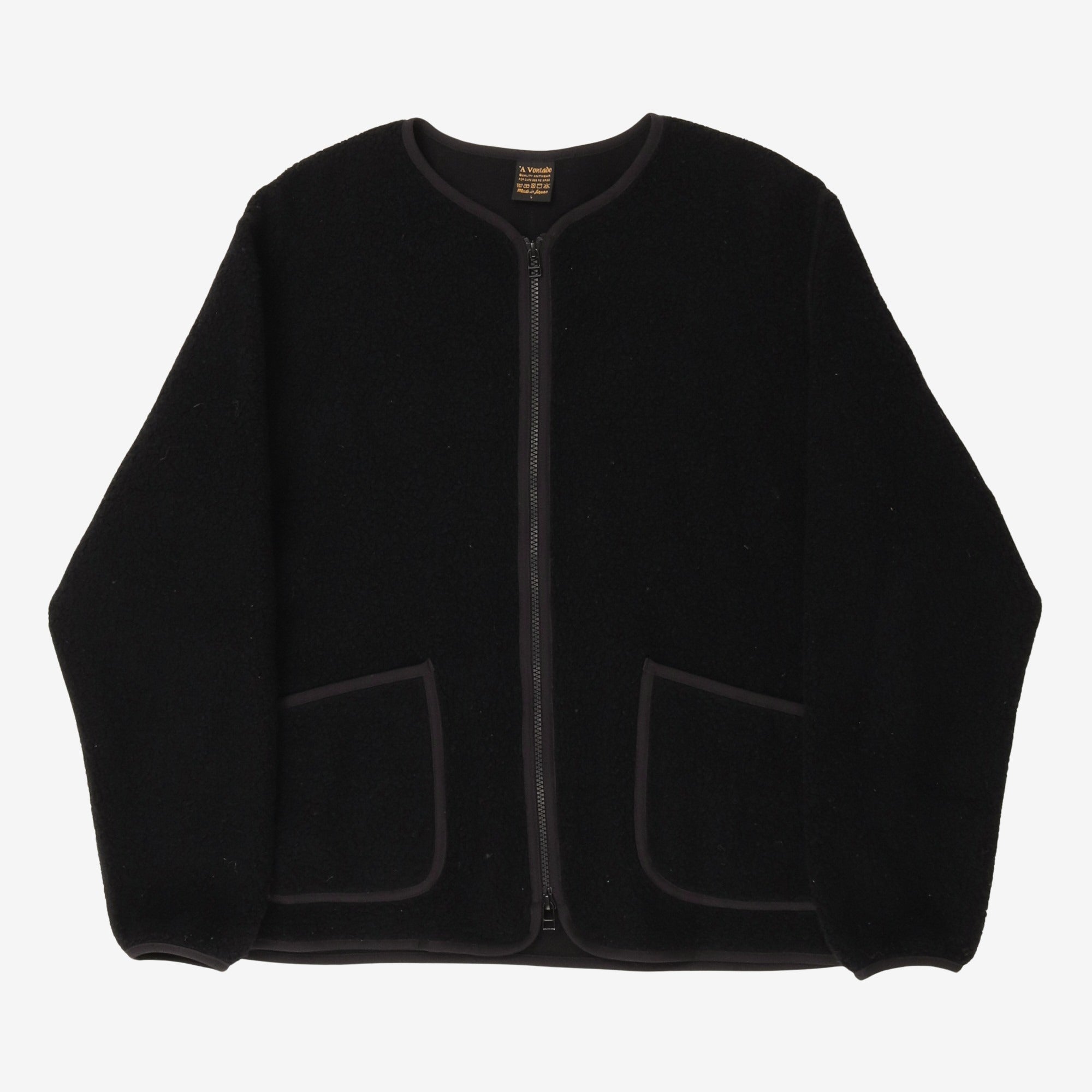 Wool Pile Zip Cardigan
