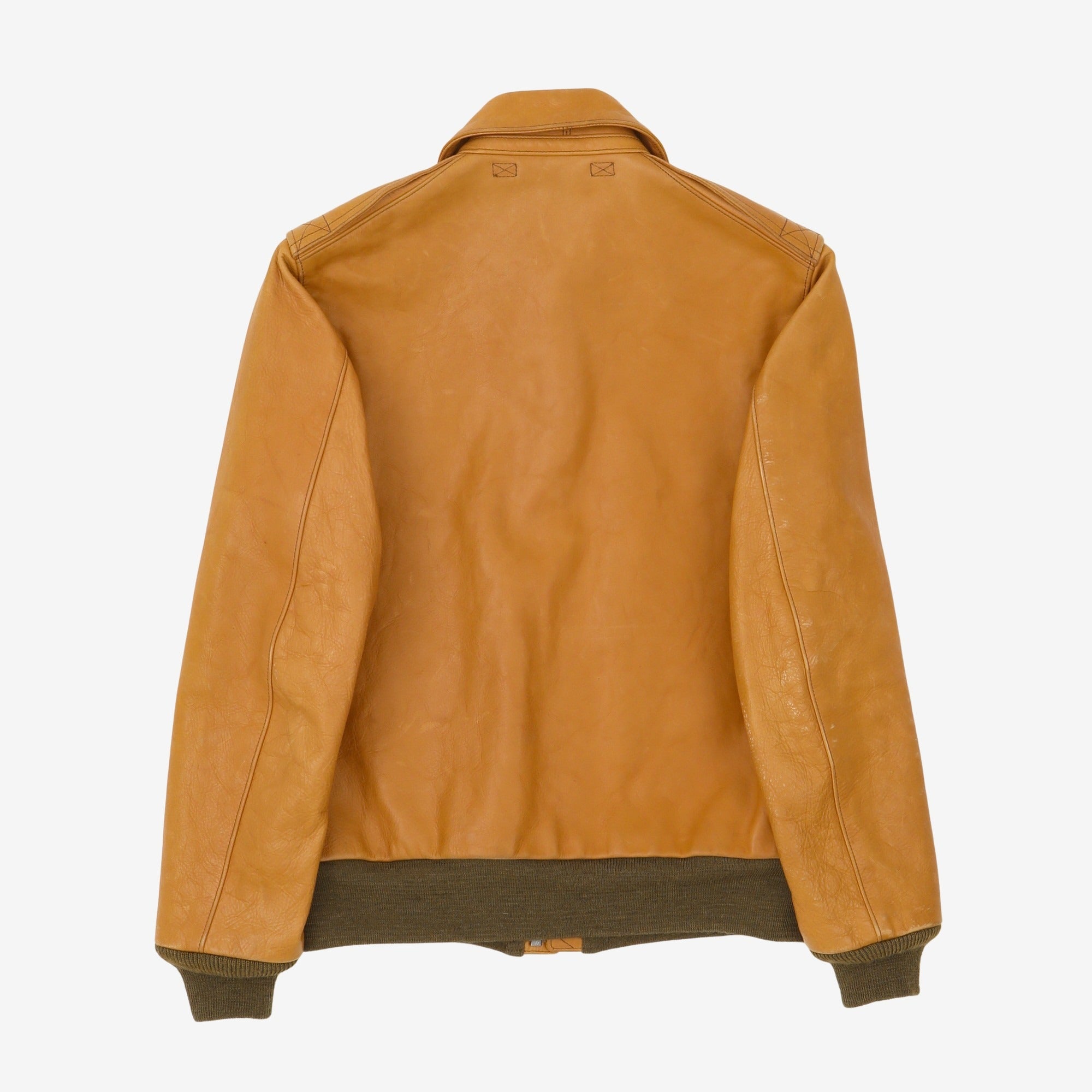 Type A-2 Raw Sienna Leather Jacket