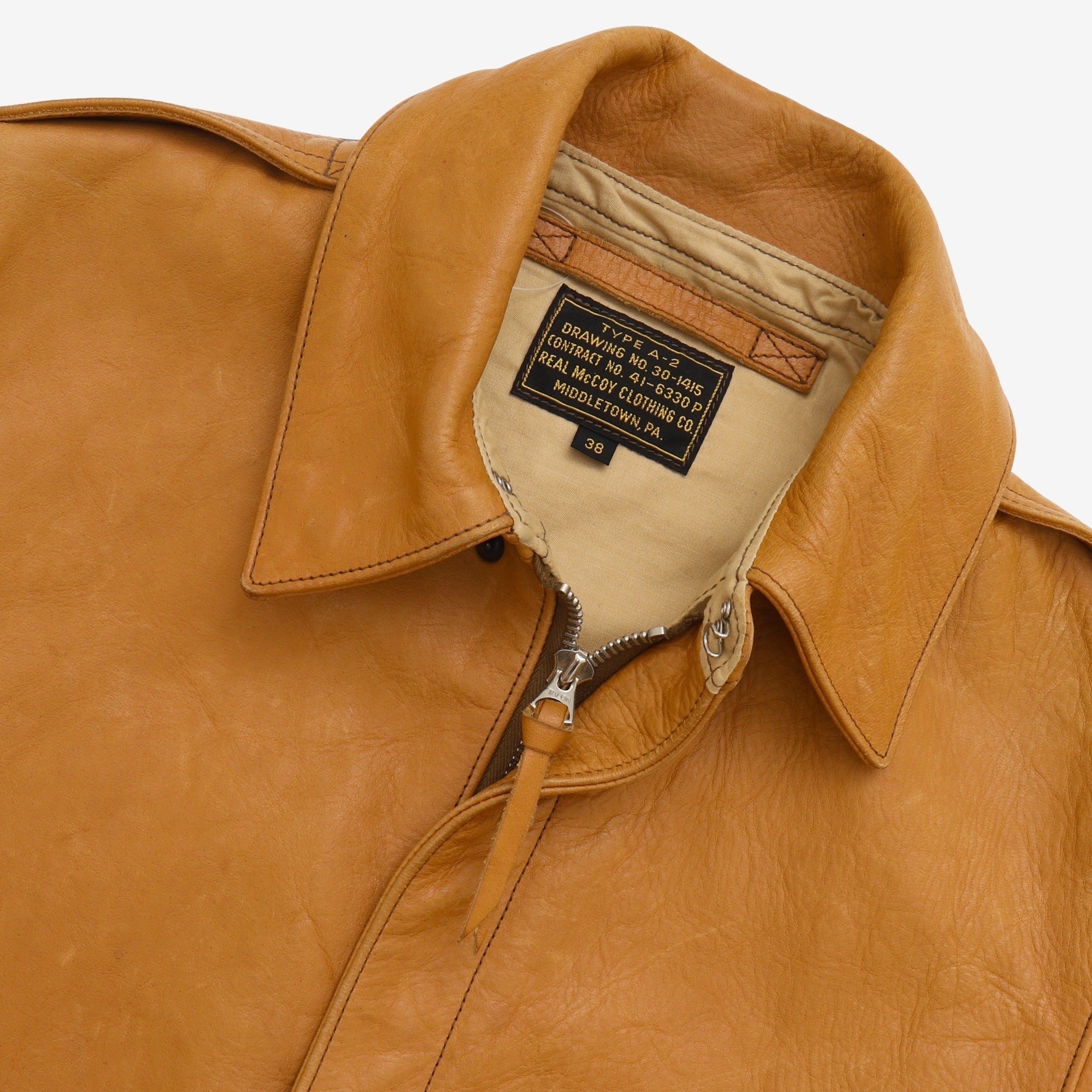 Type A-2 Raw Sienna Leather Jacket