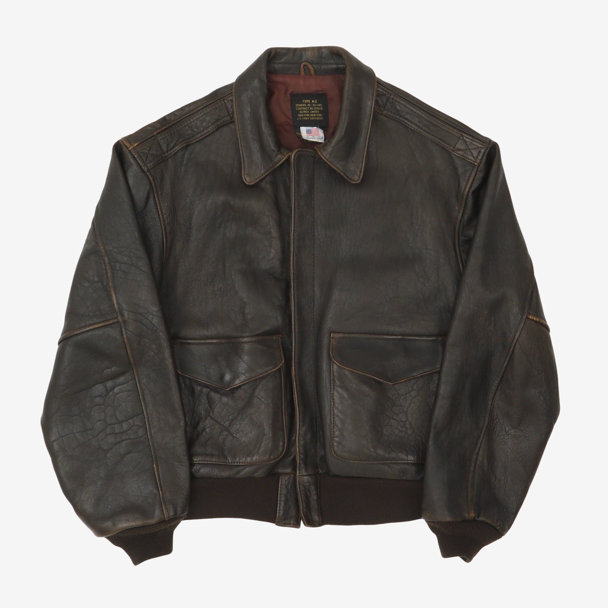 Vintage 80s Leather A2 Flight Jacket