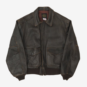 Vintage 80s Leather A2 Flight Jacket