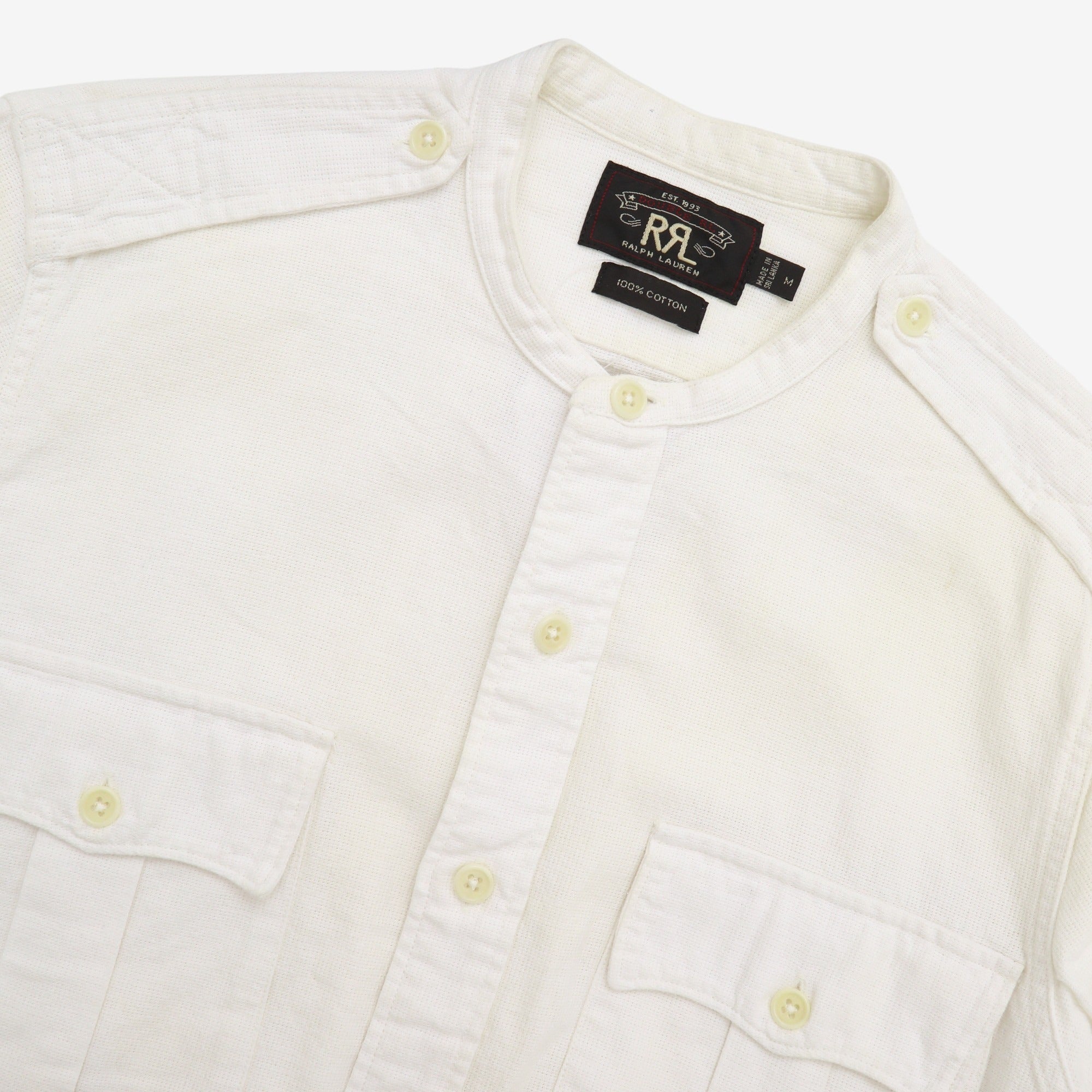 Collarless Military Shirt