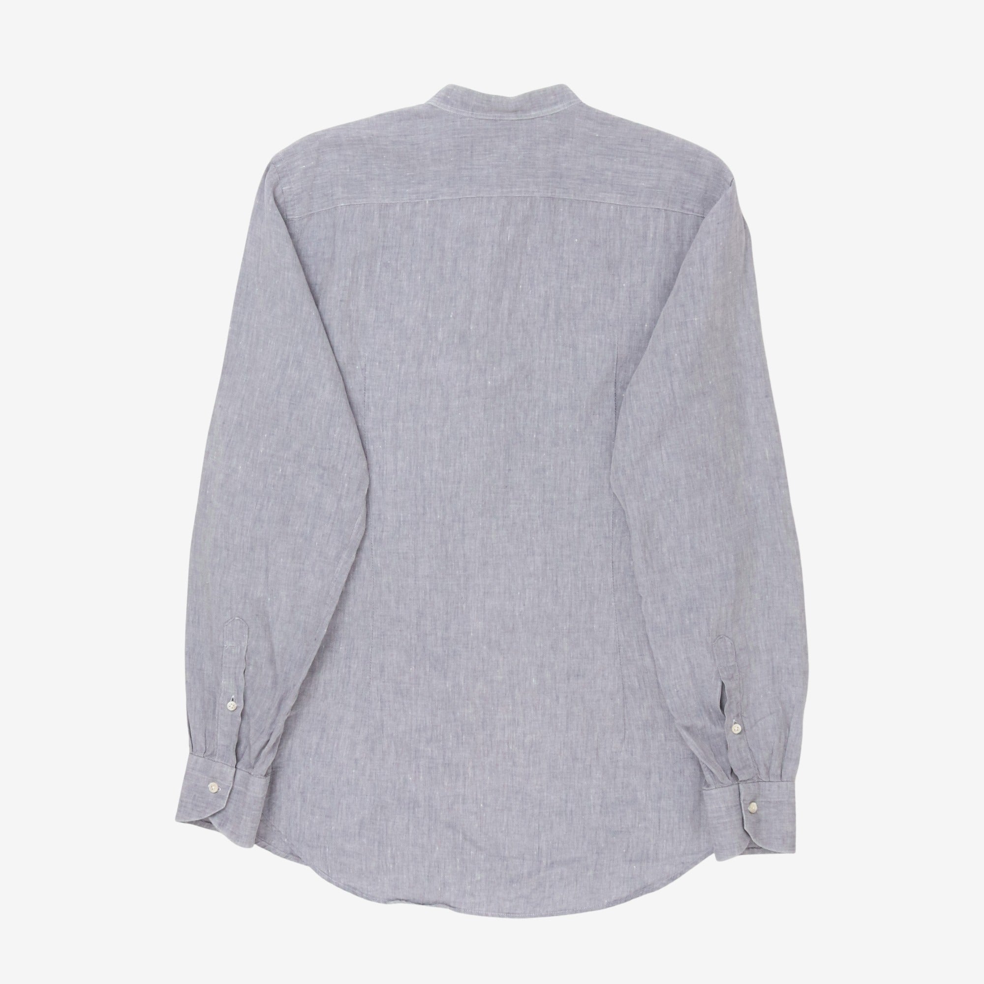 Collarless Linen Shirt