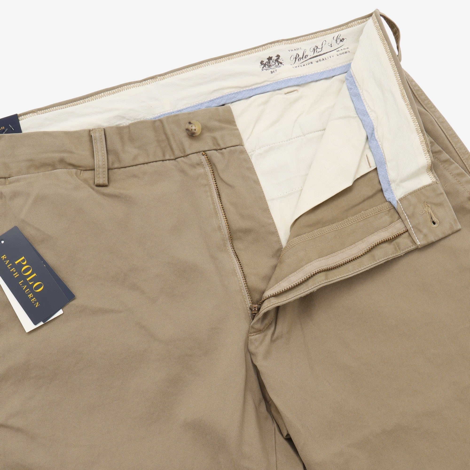 Straight Fit Flat Front Trousers